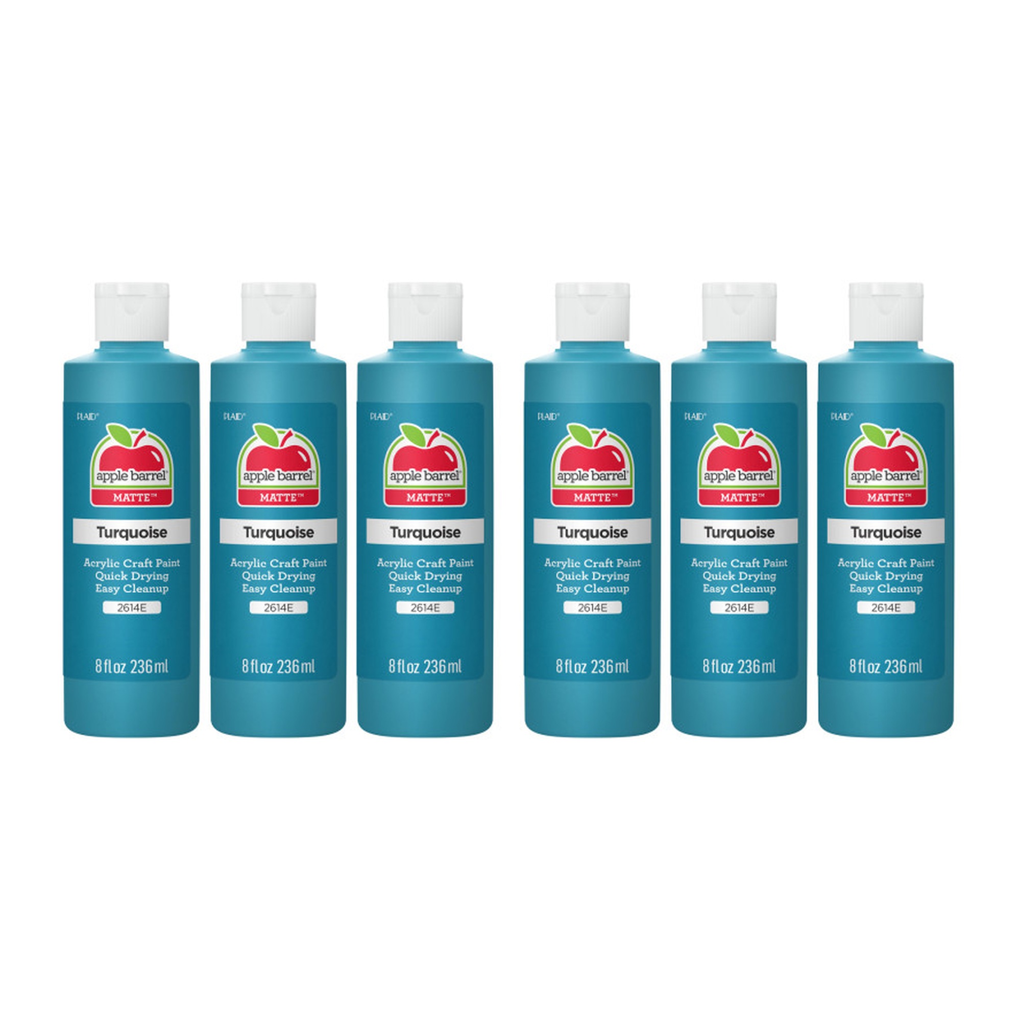 Matte Turquoise Acrylic Craft Paint, 8 oz Bottles, Pack of 6