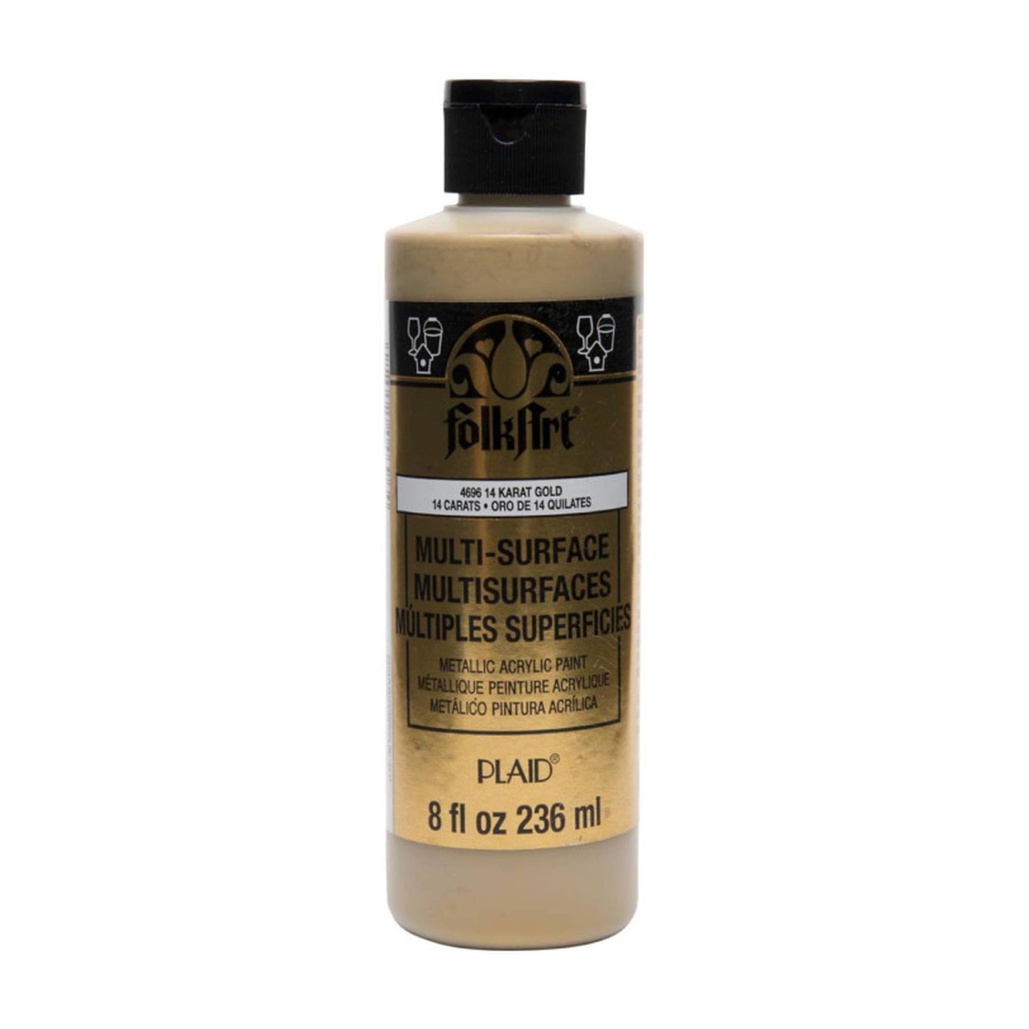 Metallic Acrylic Paint, 8 oz, 14K Gold