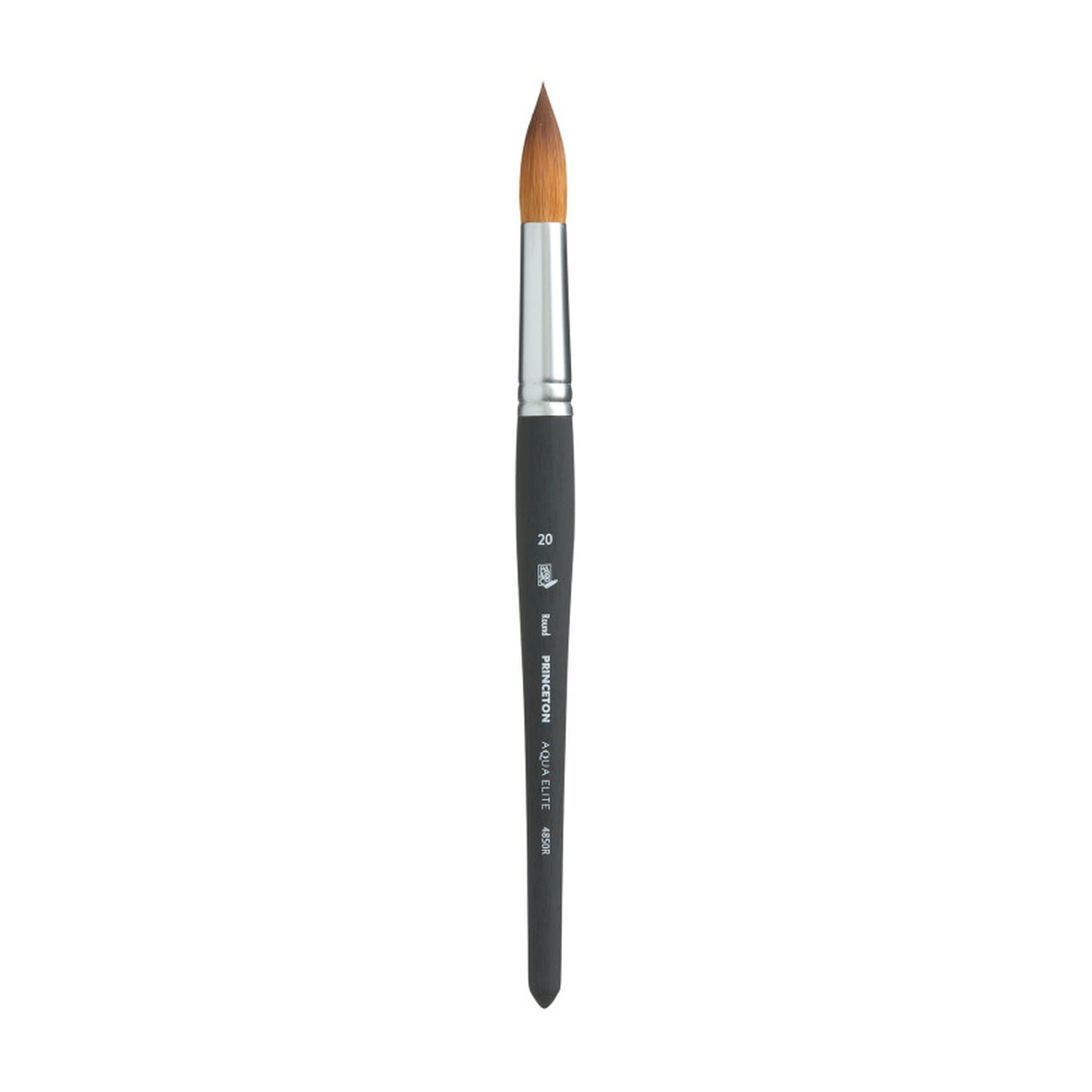 Short Handle Round Watercolor Paintbrush, Synthetic Sable Bristles, Size 20