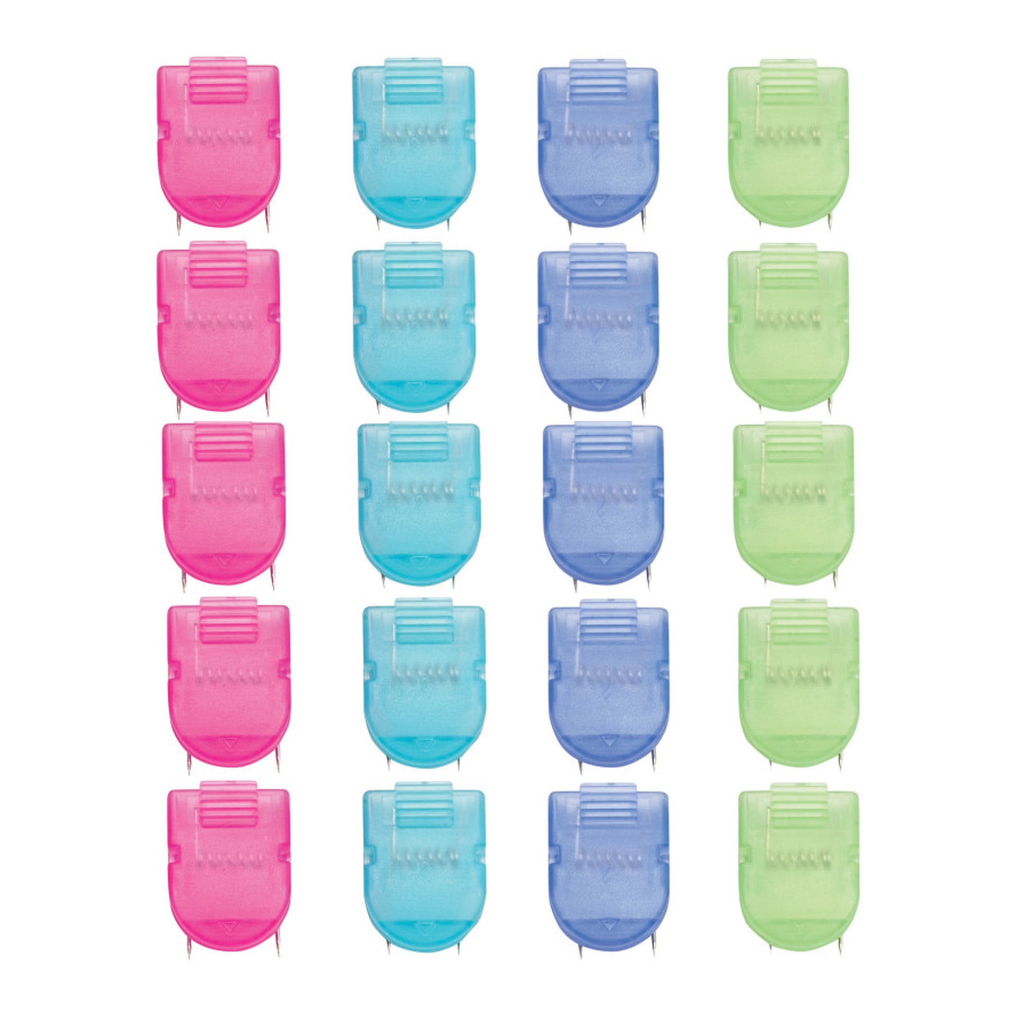 Cool Color Wall Clips for Fabric Panels, 40-Sheet Capacity, Pack of 20