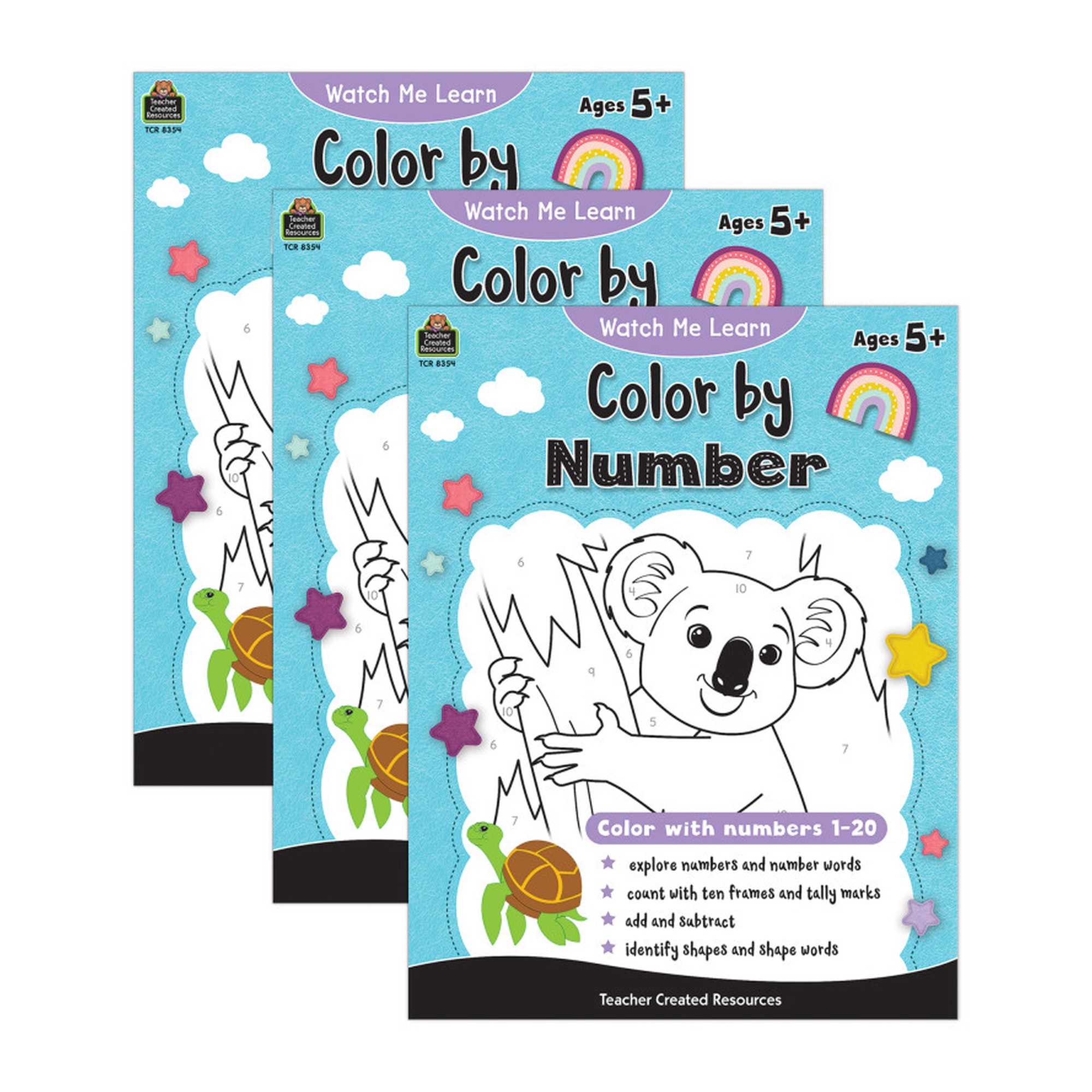 Color-by-Number Early Math Activity Books, Pack of 3