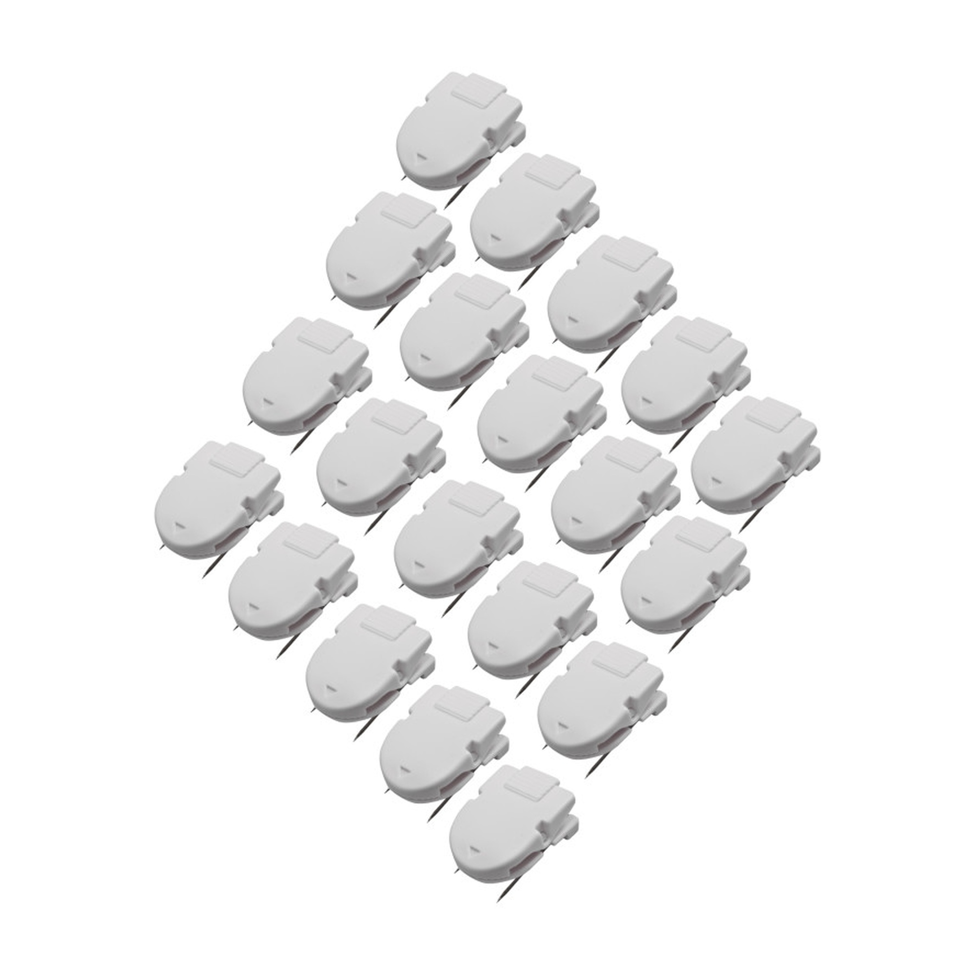 White Fabric Panel Wall Clips, 40-Sheet Capacity, Pack of 20