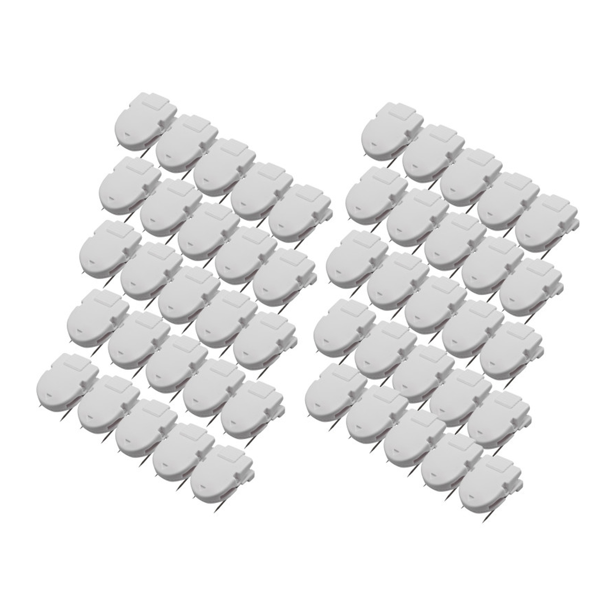 White Fabric Panel Wall Clips, 40-Sheet Capacity, Pack of 50