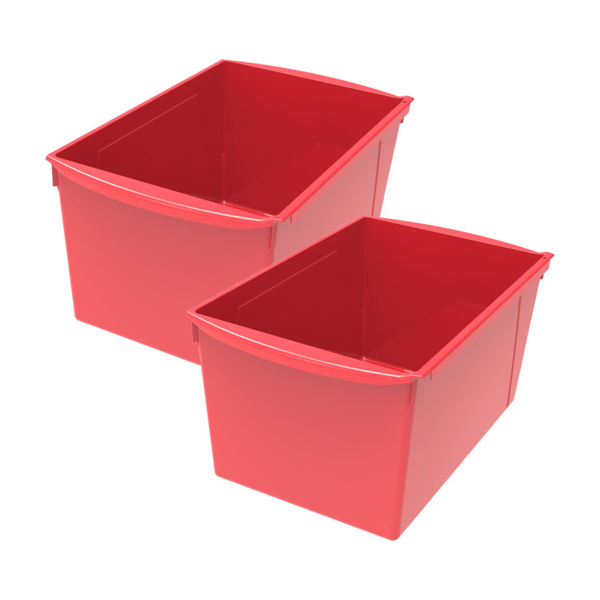 Red Wide Book Bins, Set of 2