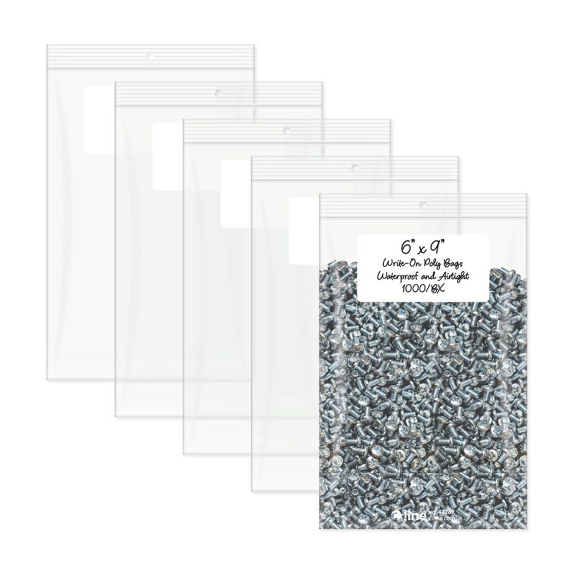 Clear Write-On Poly Zip Bags, 6 x 9, 1,000-Pack