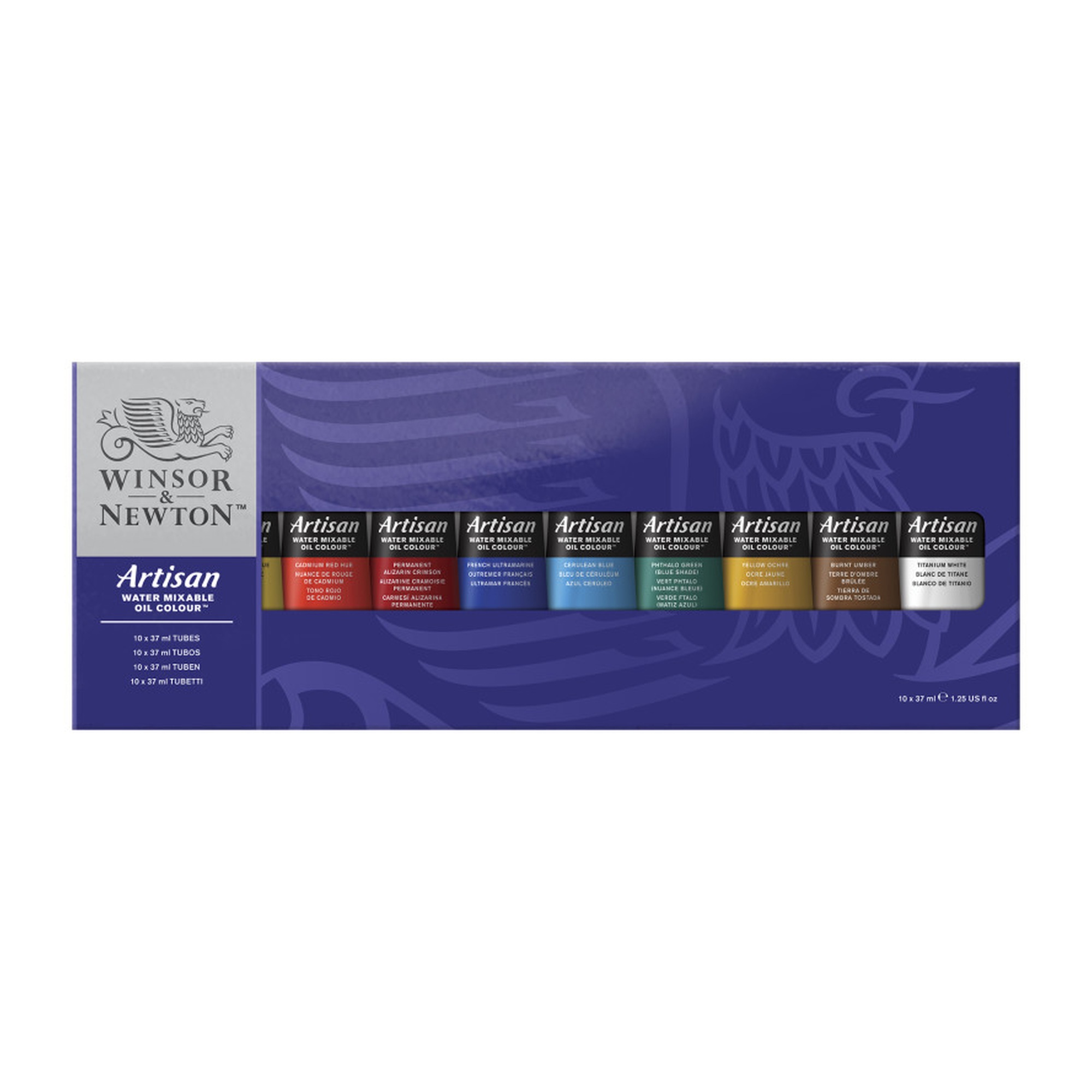 Water-Mixable Oil Color Paint Set, 10 Colors, 37 mL Tubes