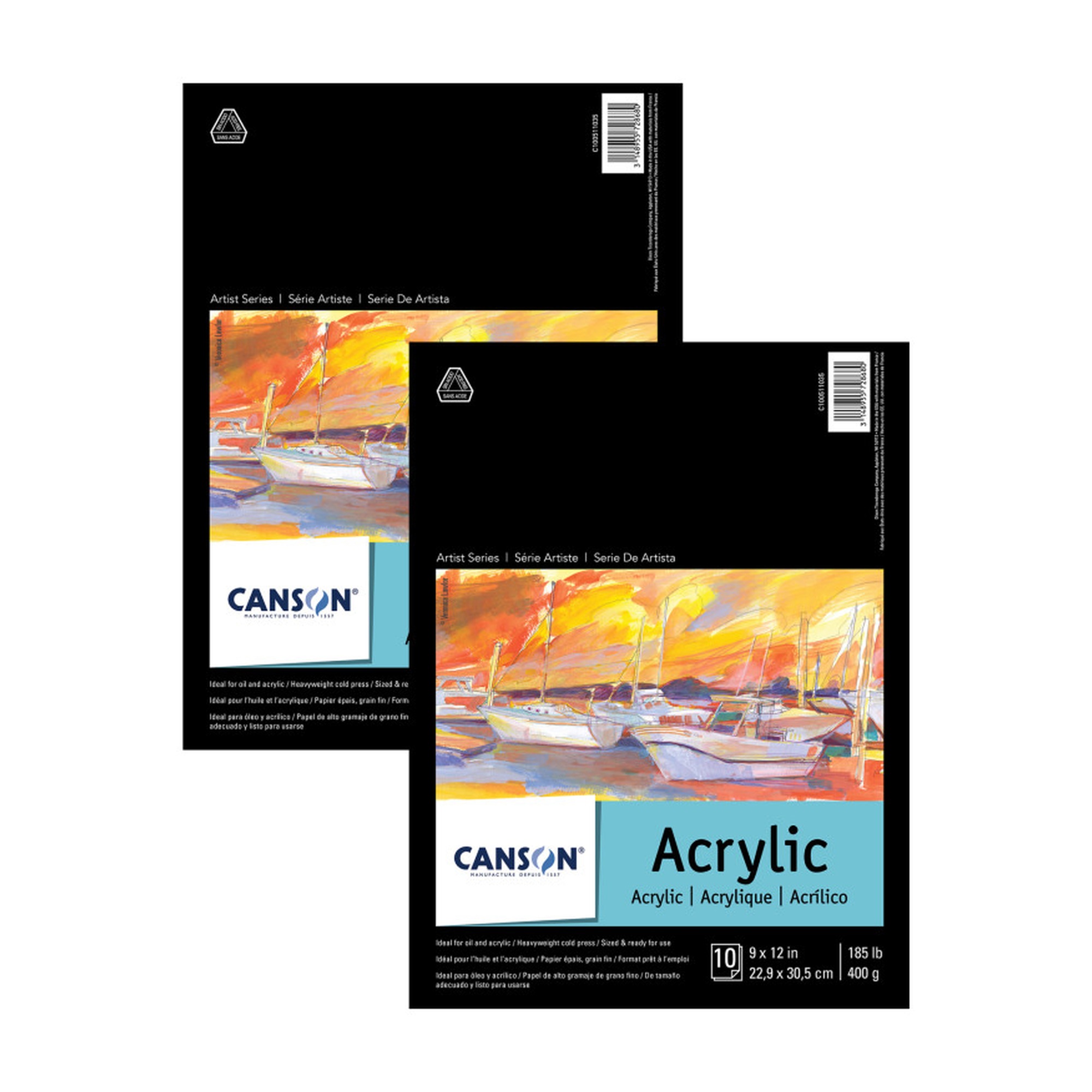 Artist Series Acrylic Paper Pad, 9 x 12 in., 10 Sheets, Pack of 2