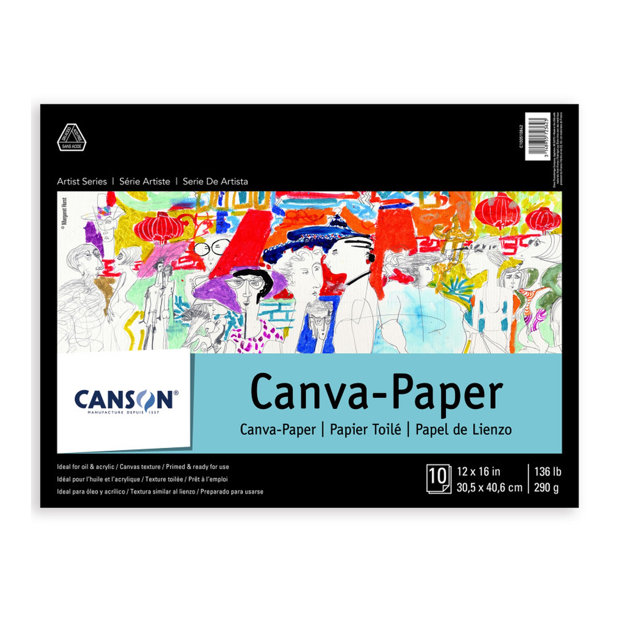 Artist Canvas Pad, 12 x 16 in., 10 Sheets
