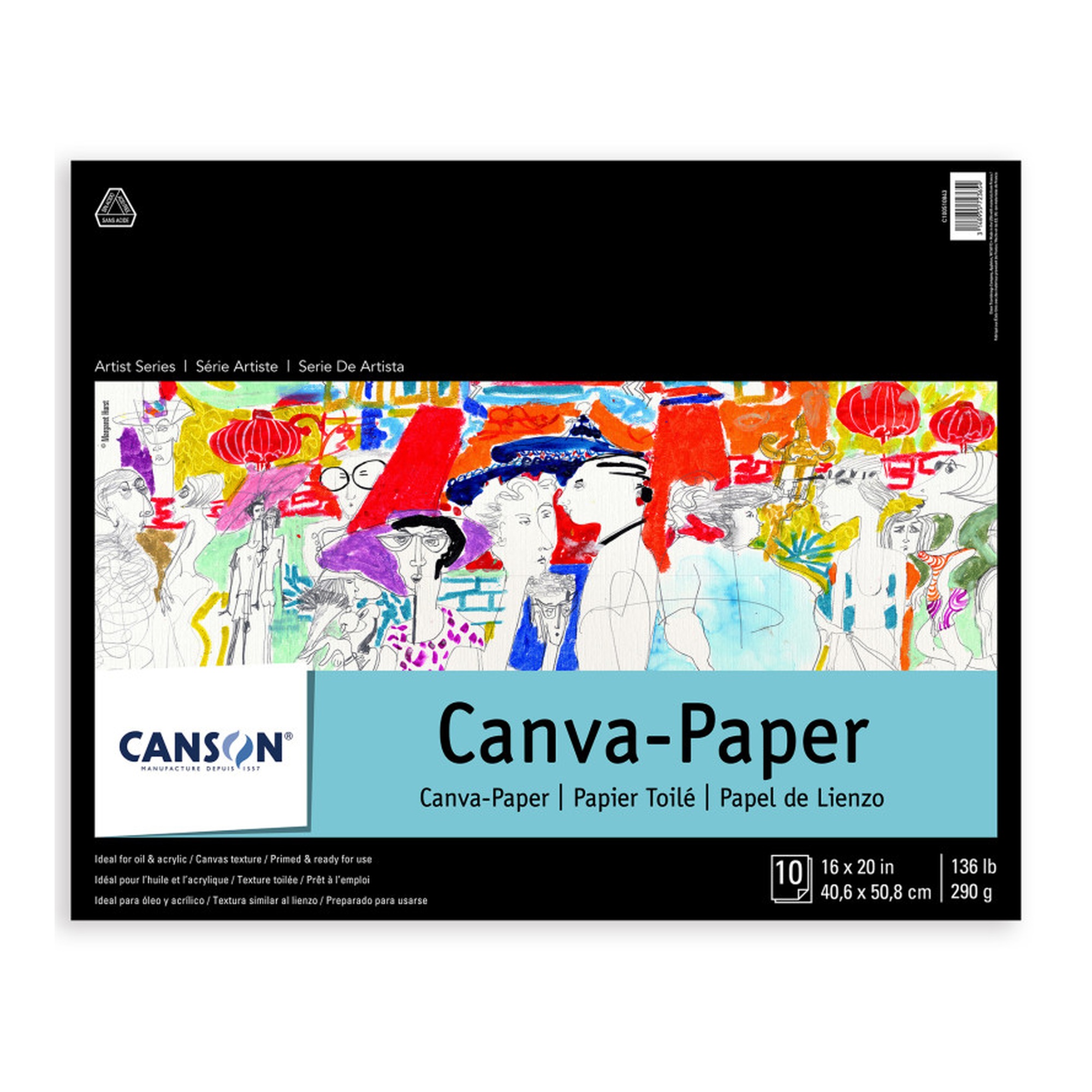 Artist Canvas Pad, 16 x 20 in., 10 Sheets