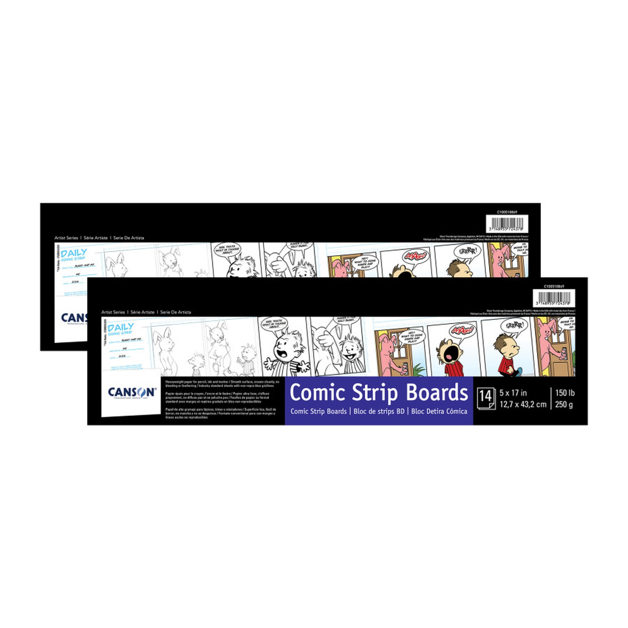 Artist Comic Strip Paper Board, 5 x 17 Inches, 14 Sheets, 2-Pack