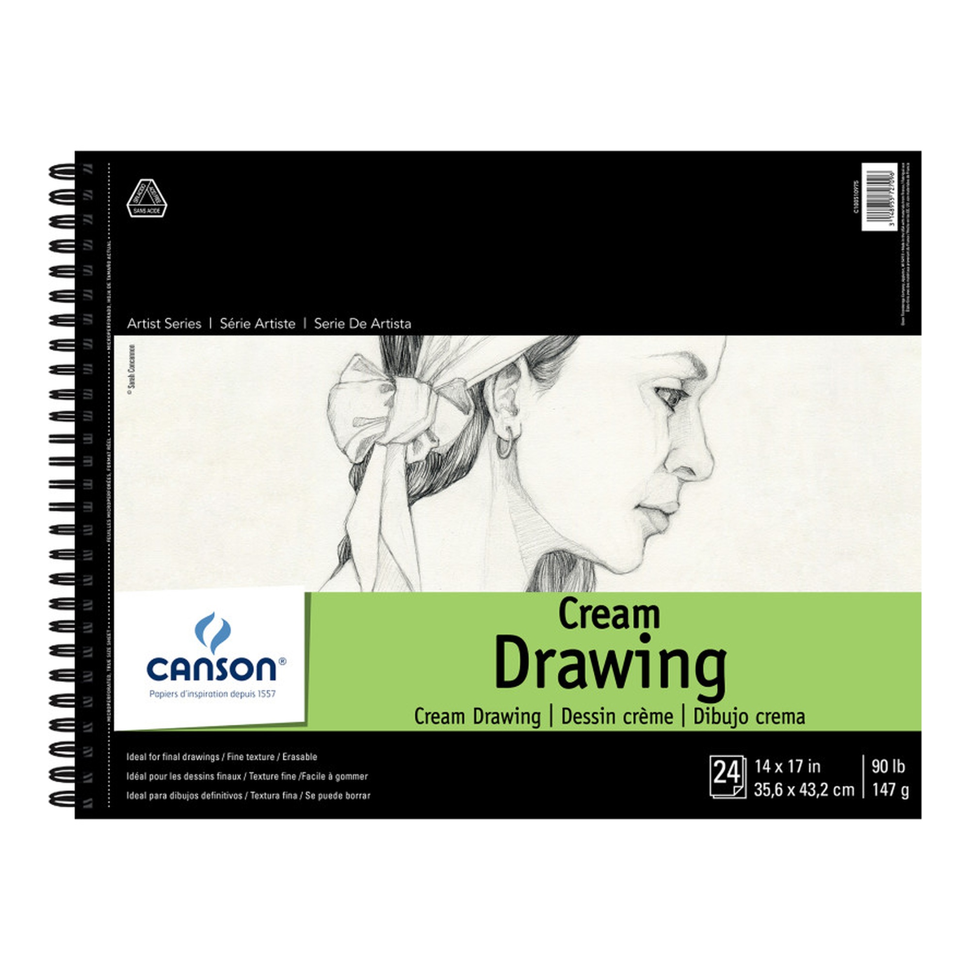 Artist Series Side-Wire Drawing Pad, 14 x 17 in., 24 Sheets