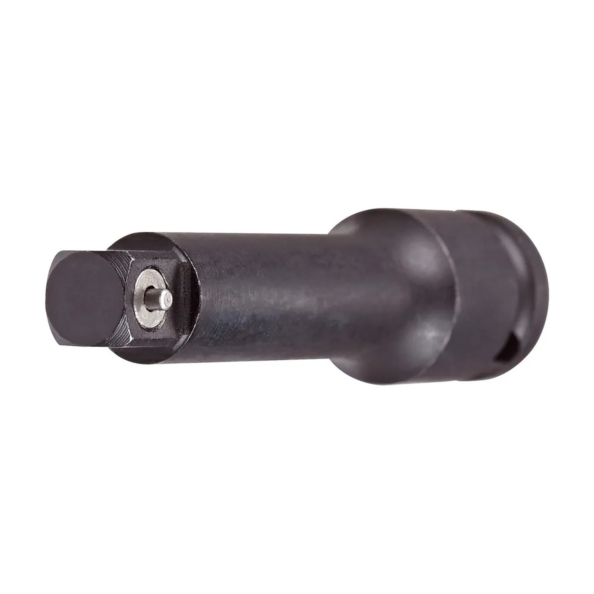 Black 1/4-inch x 1/4-inch impact socket extension with pin lock