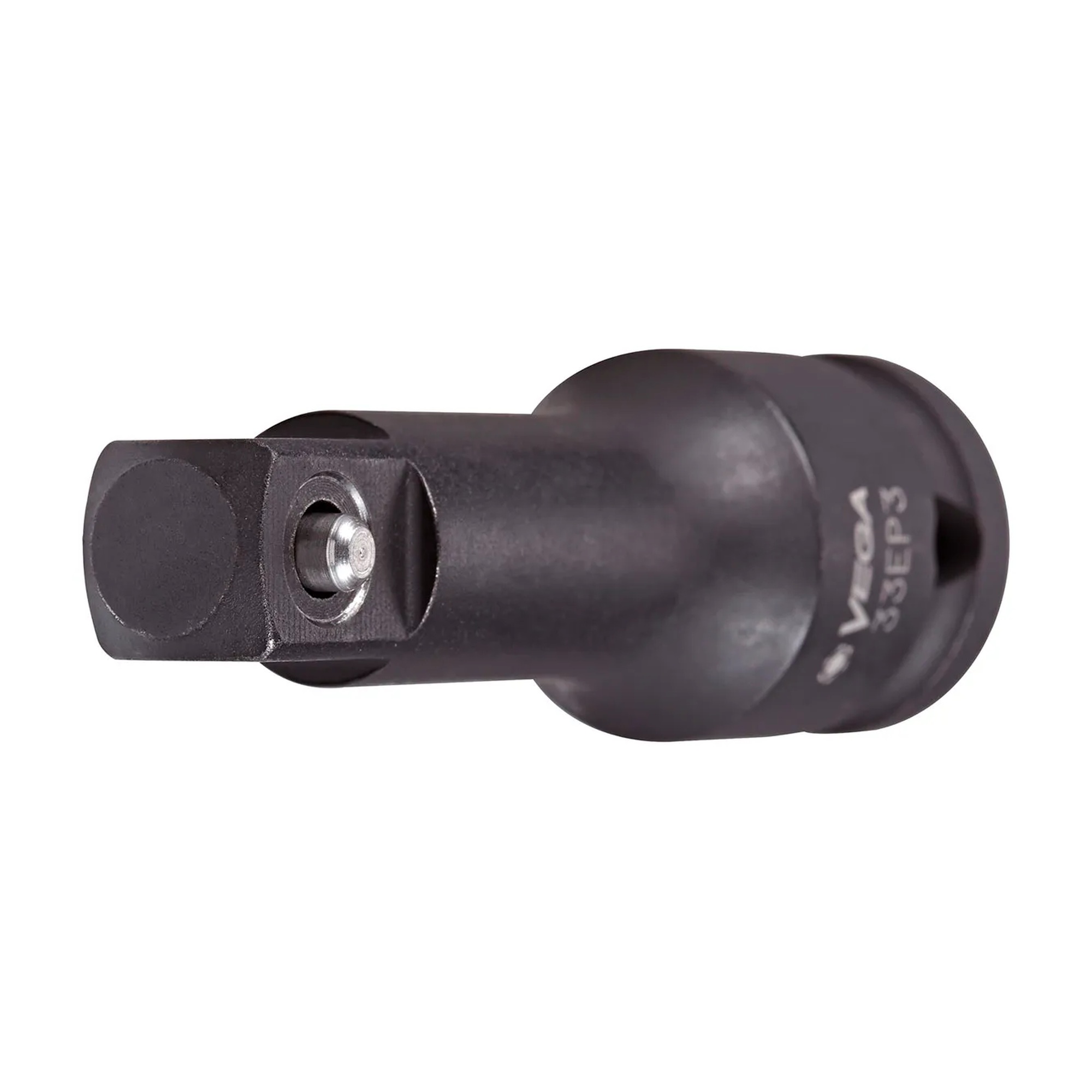 Black 1/2 inch impact socket extension with 3 inch ball-lock connection