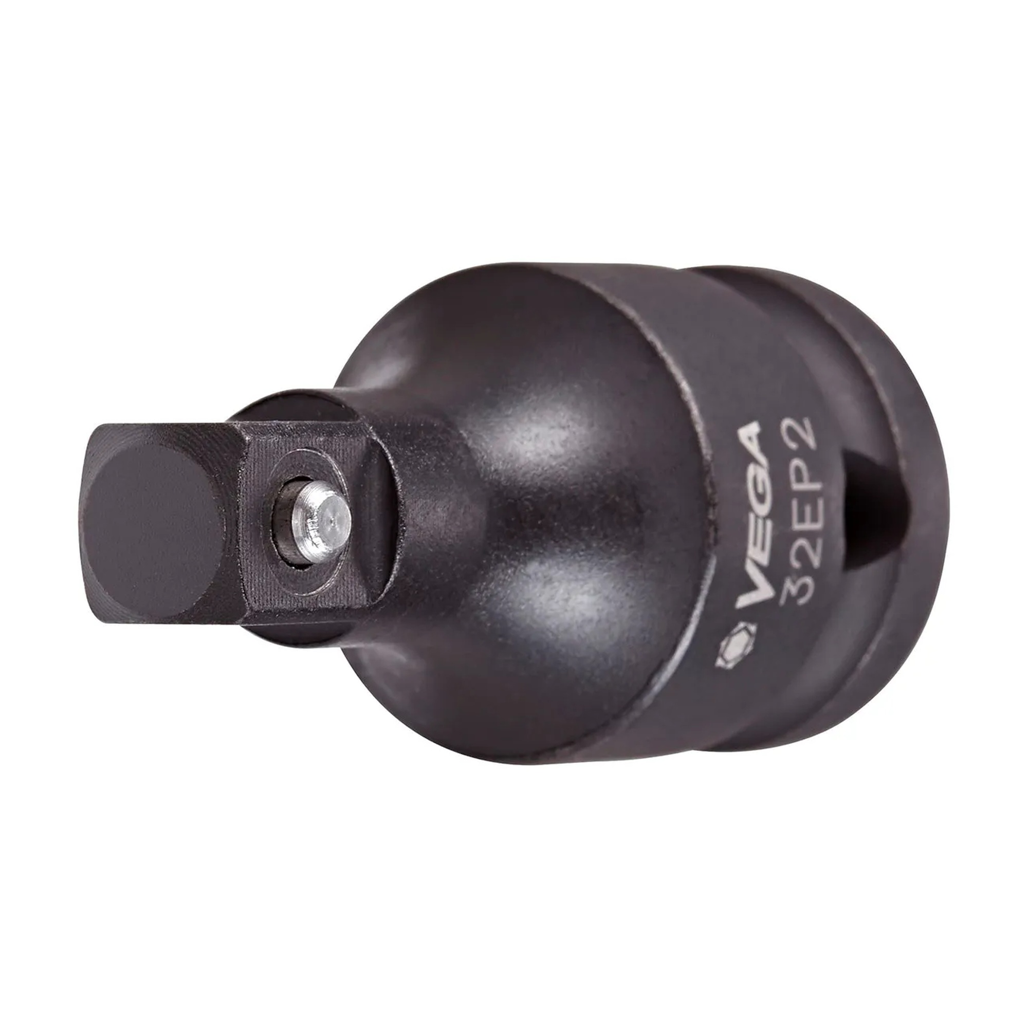 Black 1/2 in. x 3/8 in. impact socket adapter with pin-lock design