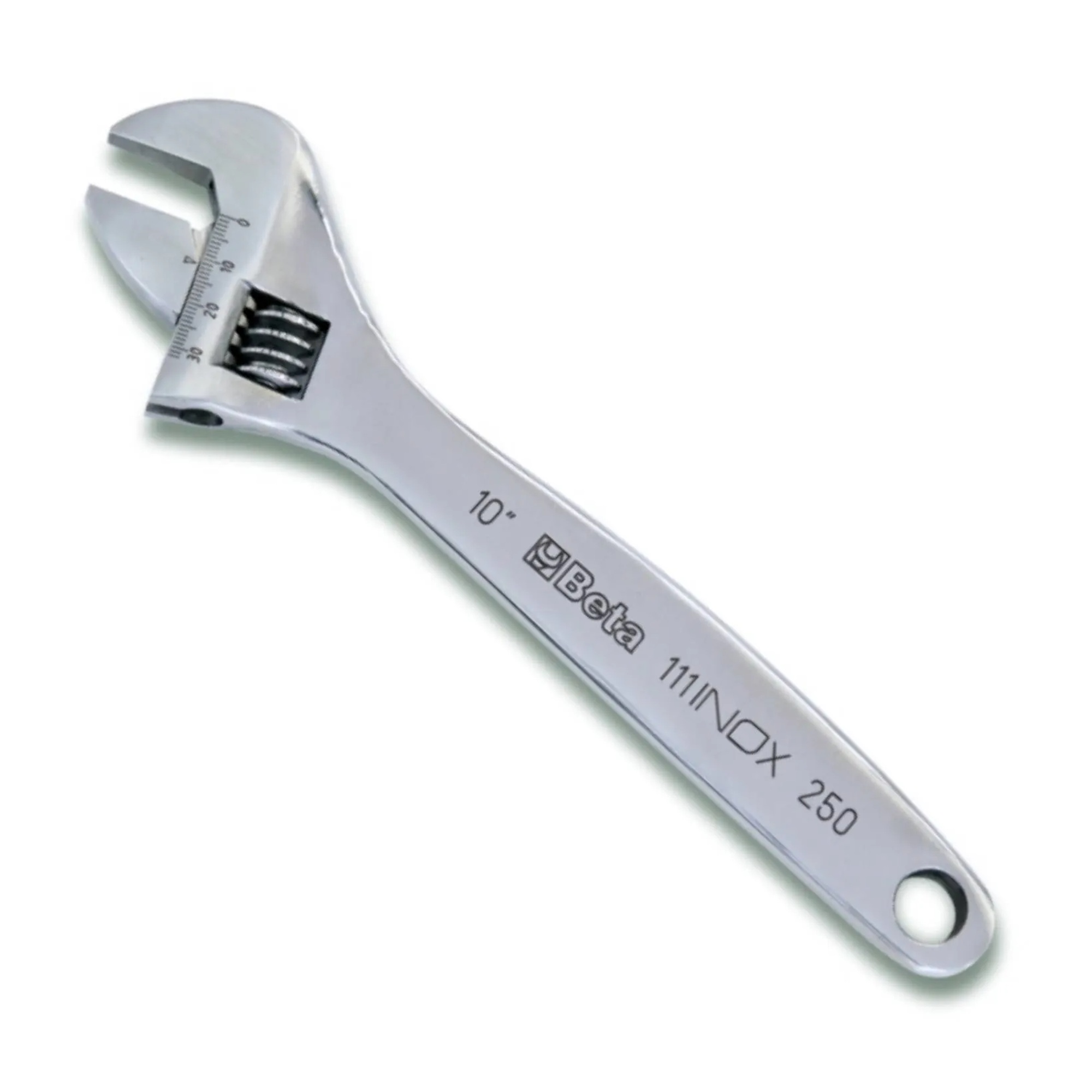 8-Inch Stainless Steel Adjustable Wrench with Scale