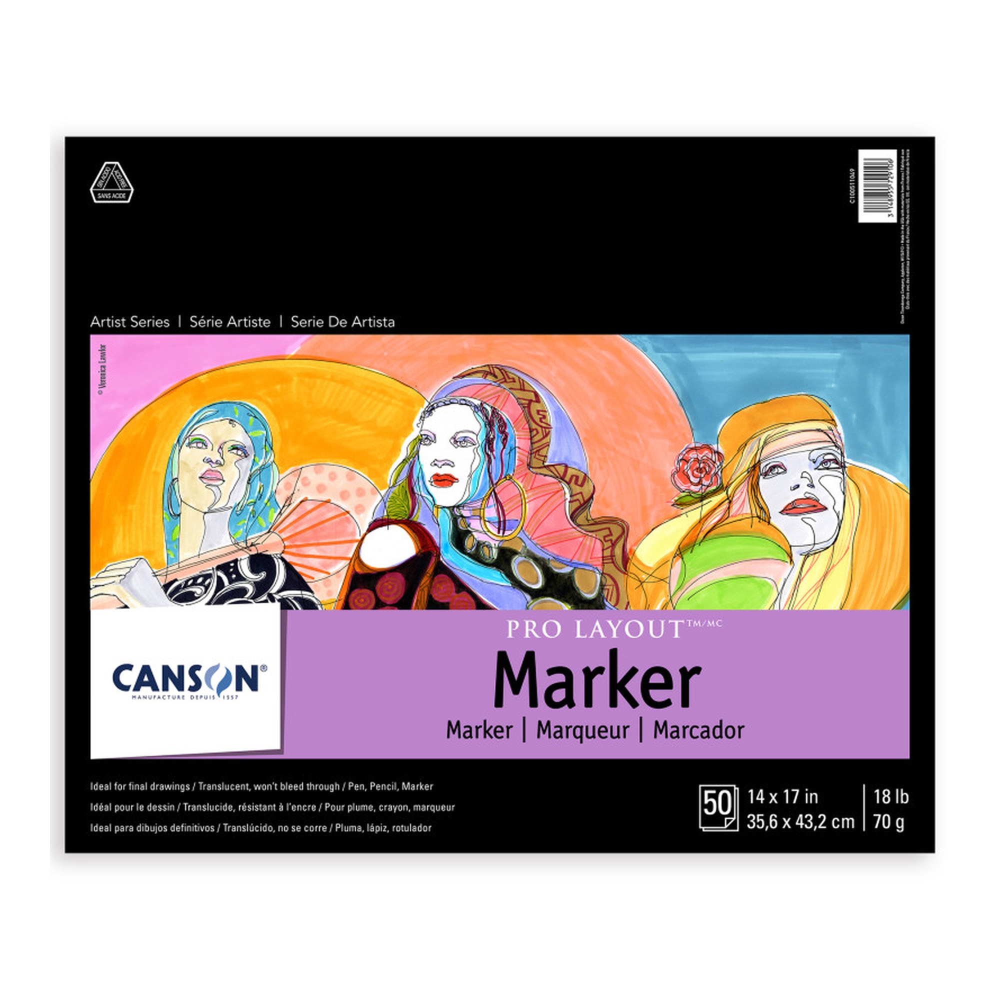 Artist Series Pro Layout Marker Pad, 14 x 17 in., 50 Sheets