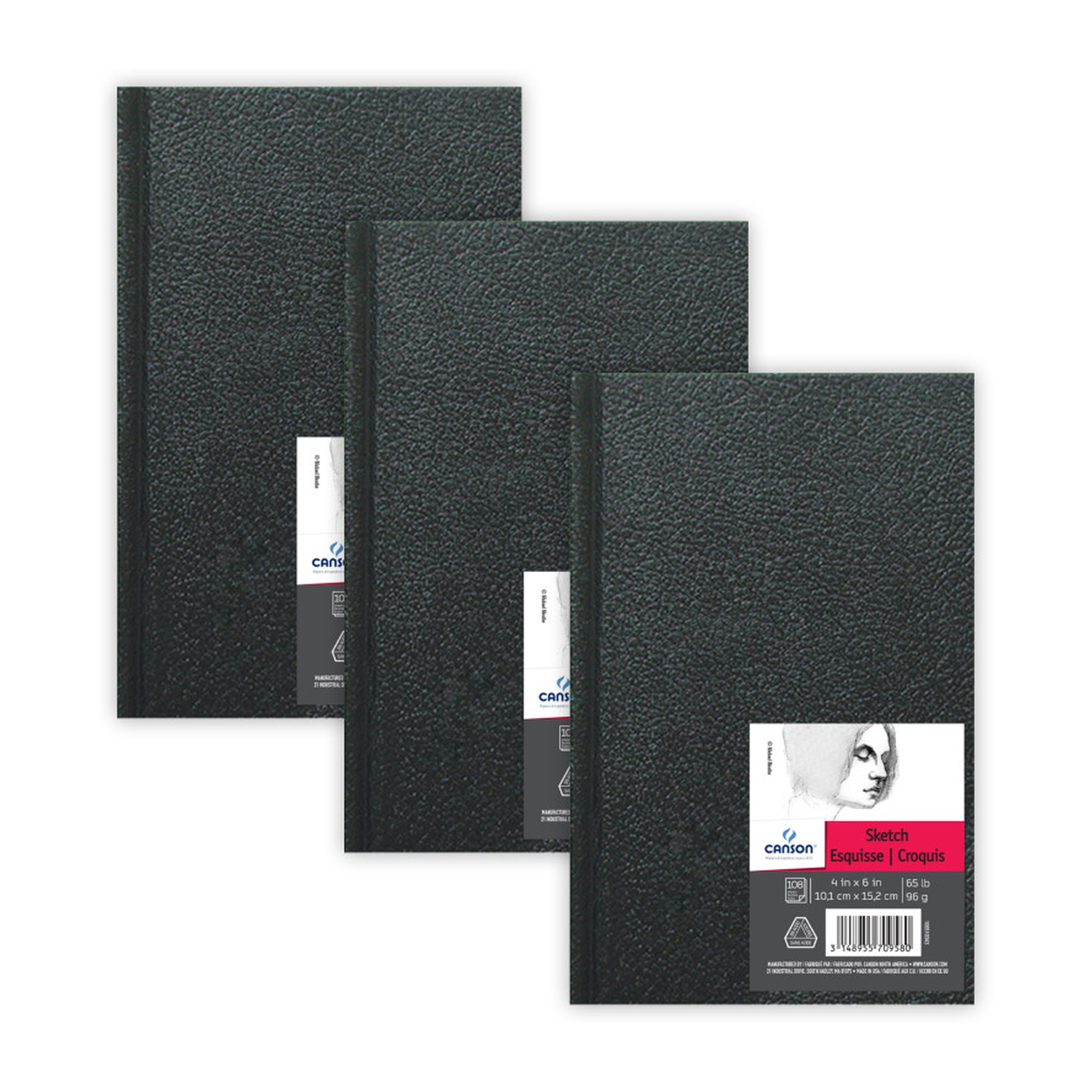 Hardbound Sketch Art Books, 4 x 6 in., Pack of 3