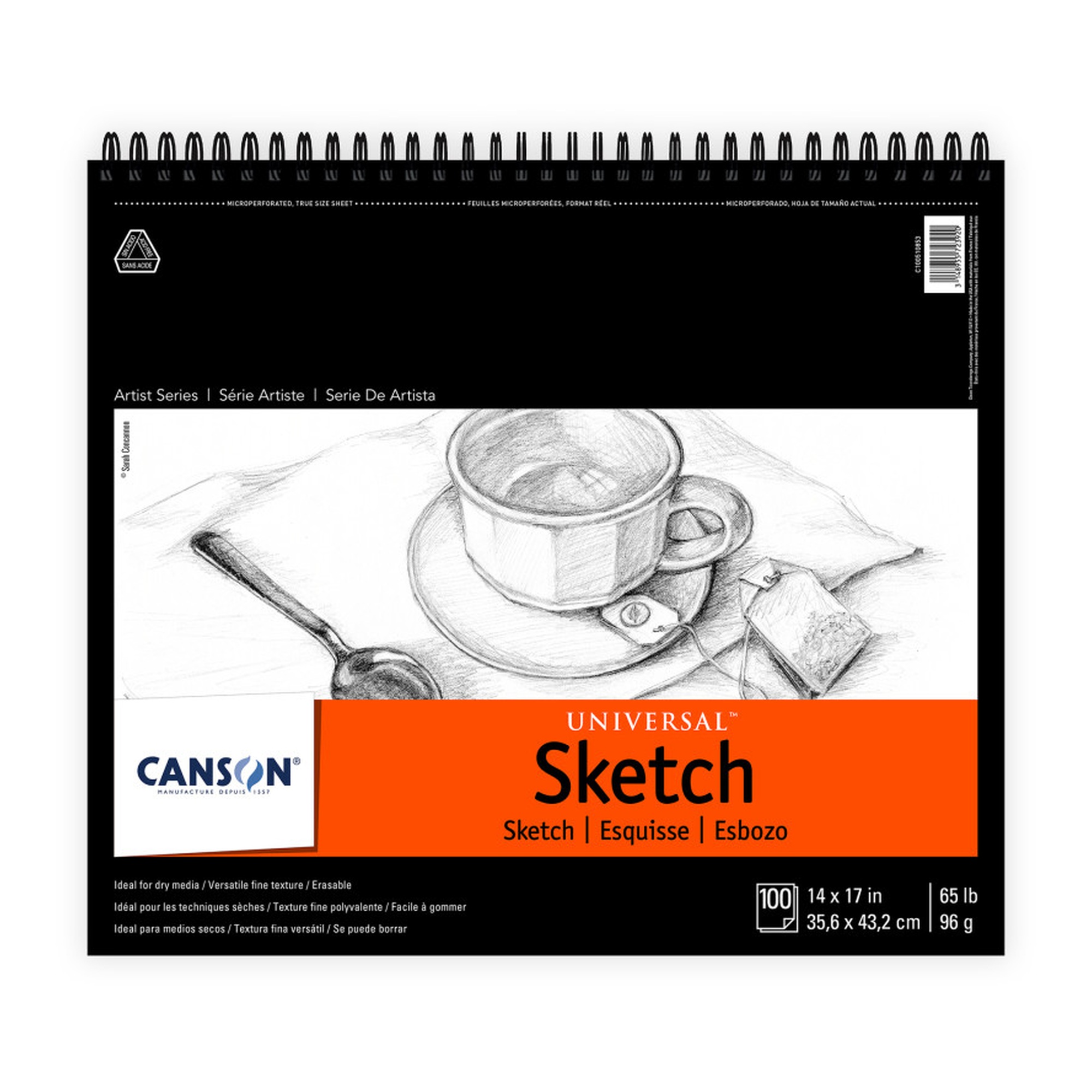 Universal Sketch Pad with Top Wire Binding, 100 Sheets, 14 x 17 in.