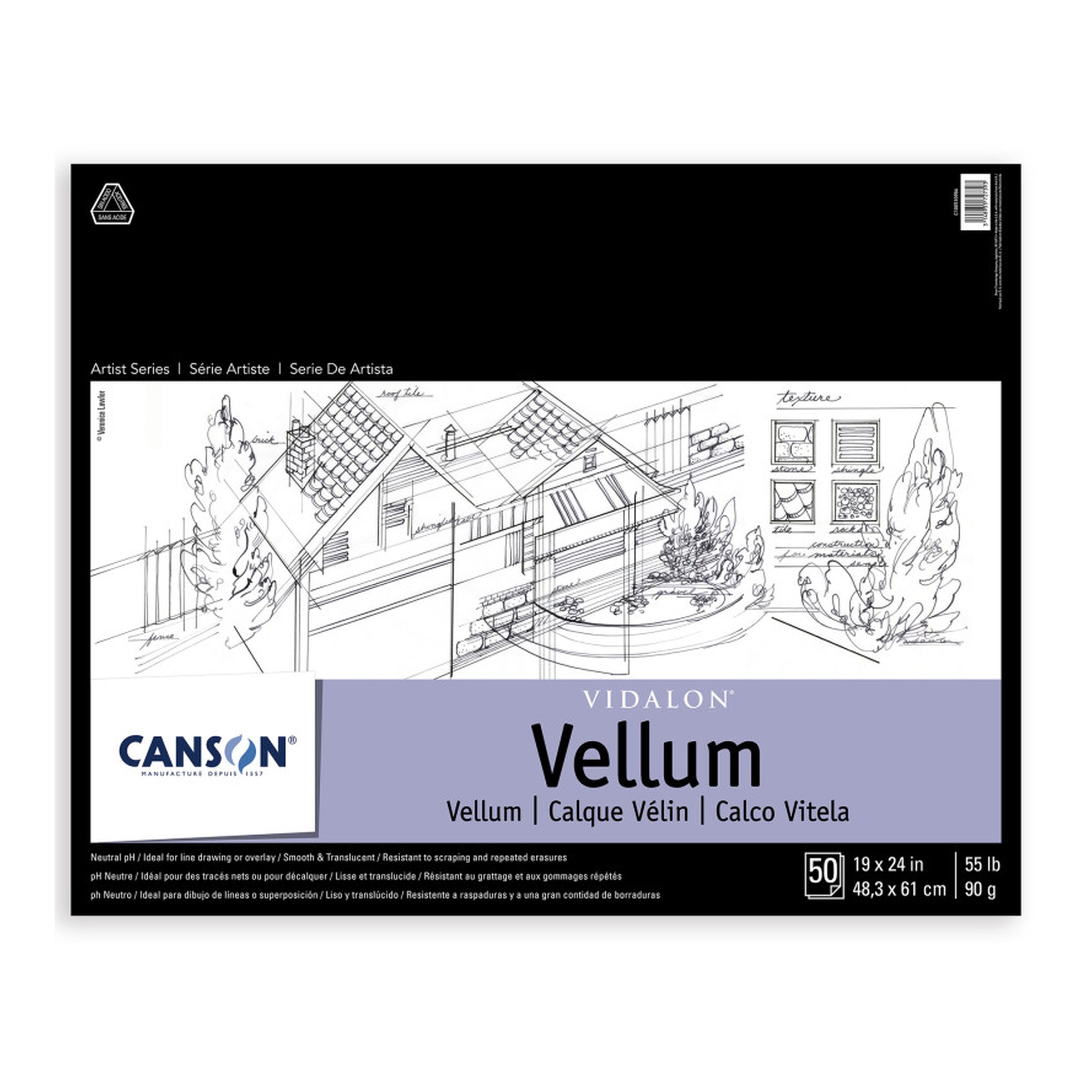 Translucent Vidalon Vellum Pad, 19 x 24 in., 50 Sheets