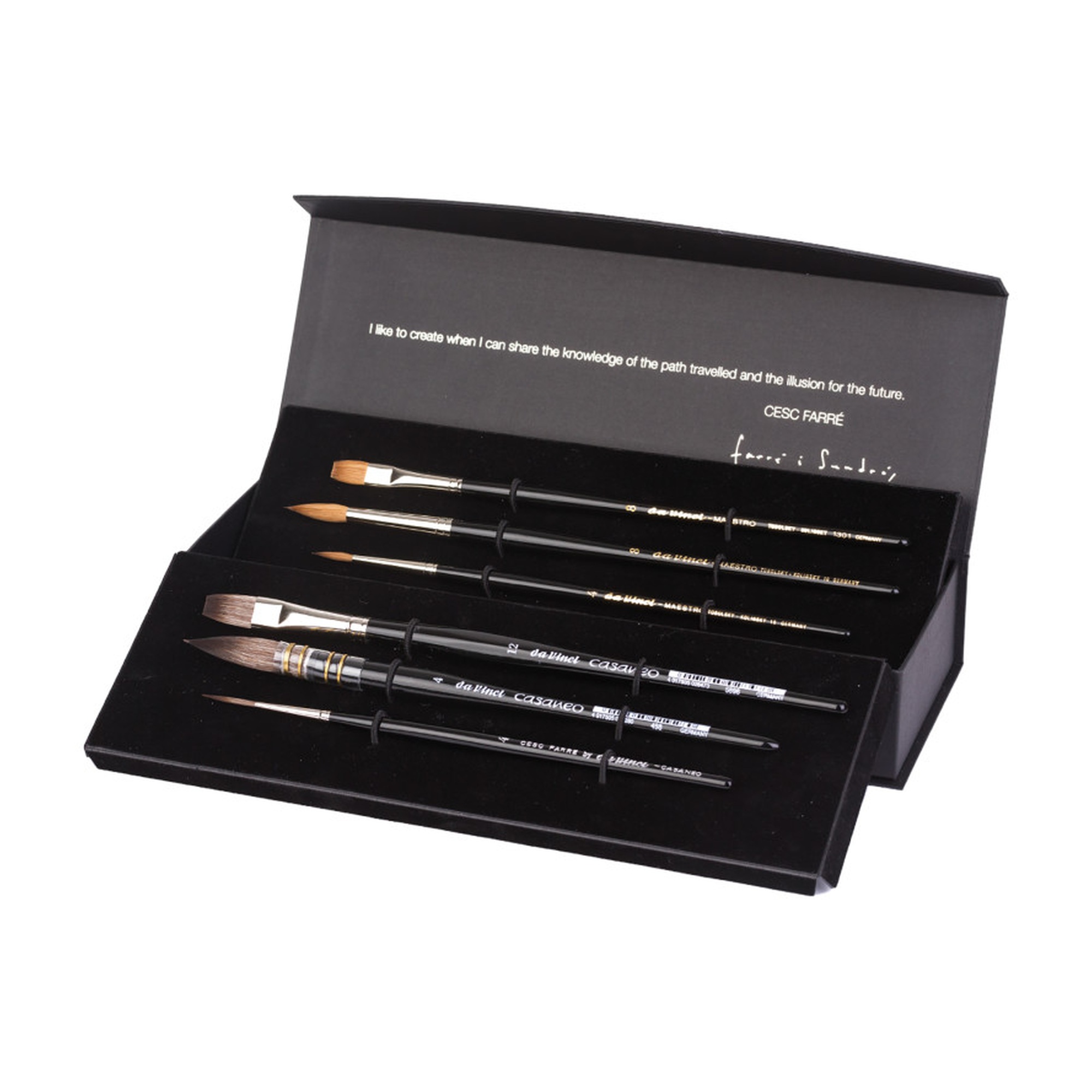 Artist Watercolor Brush Set, 6 Brushes in Gift Box