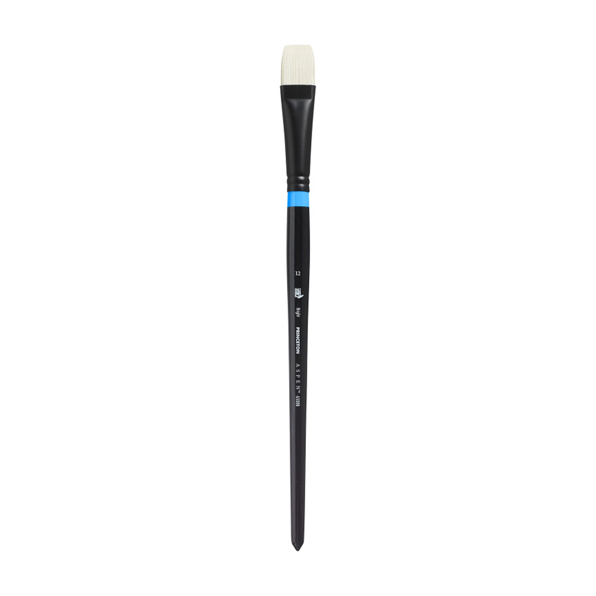 Aspen Size 12 Long-Handle Synthetic Paintbrush for Acrylic and Oil