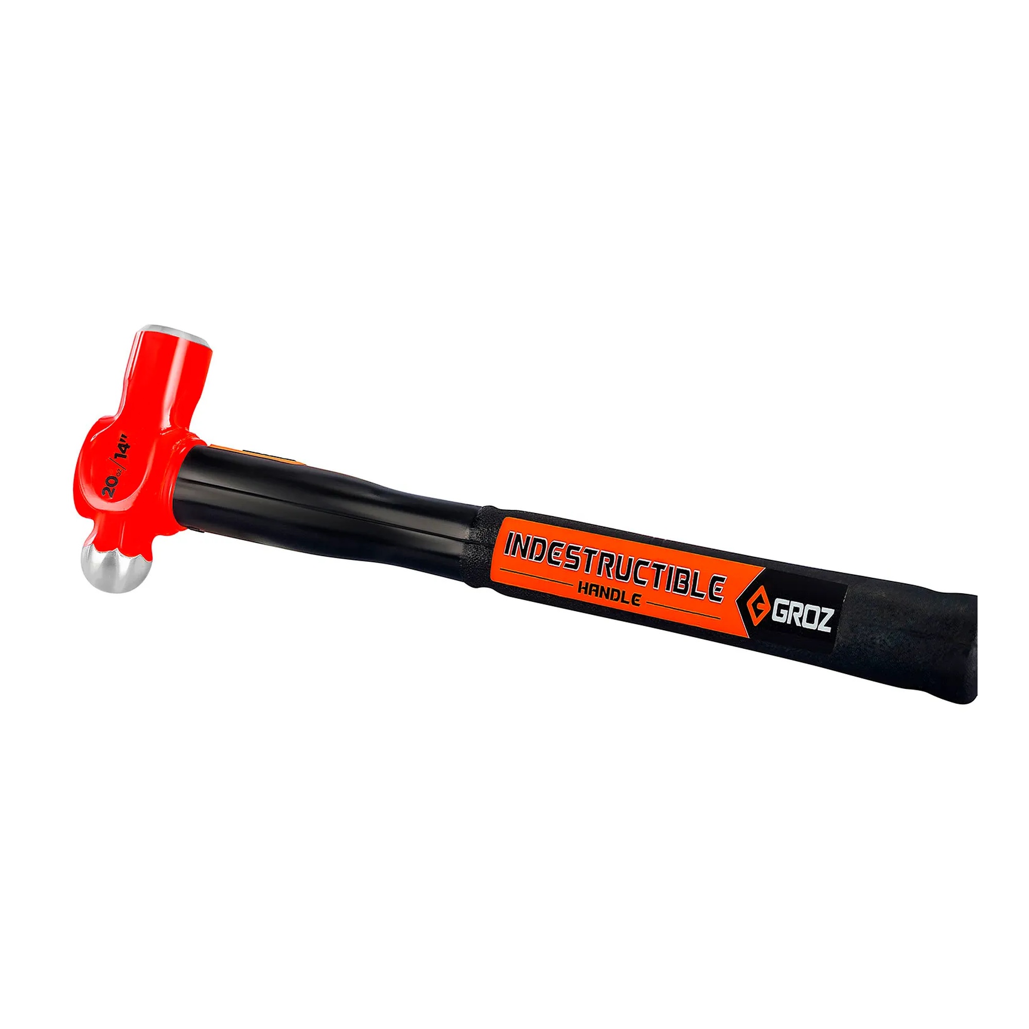 20 oz. ball peen hammer with a 14 in. rubber-grip handle