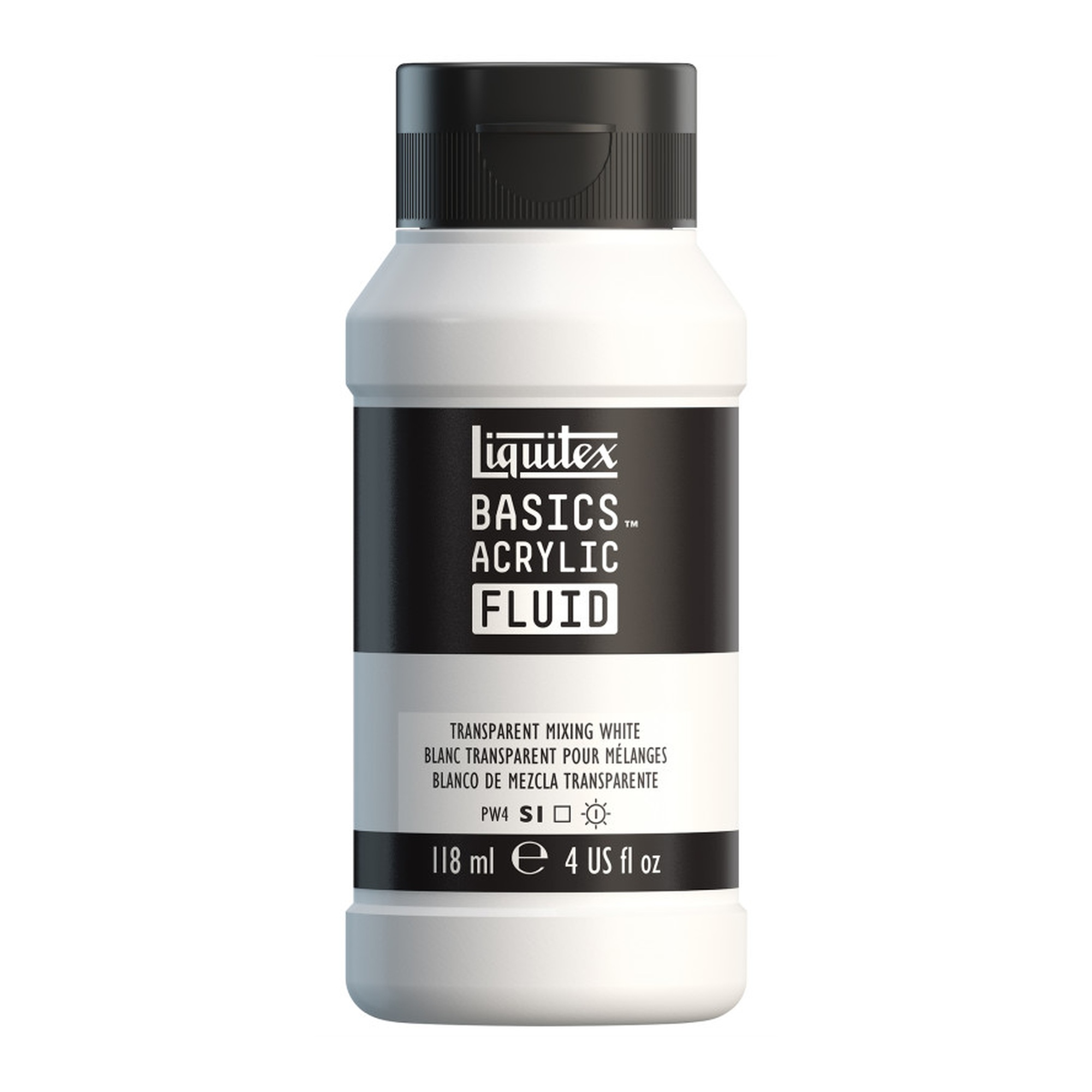 Transparent Mixing White Acrylic Fluid Paint, 118 mL