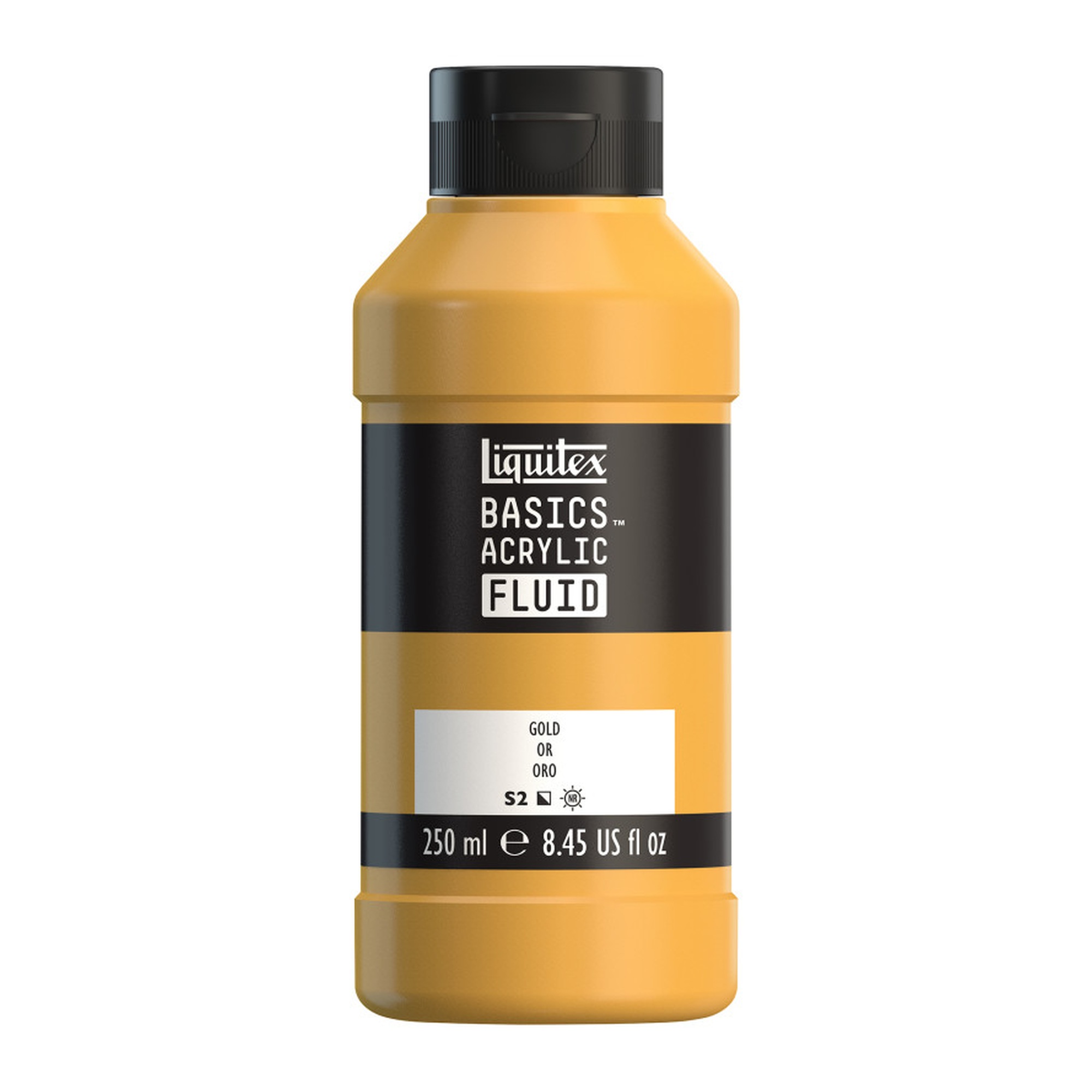 Gold Acrylic Fluid Paint, 250 mL Bottle