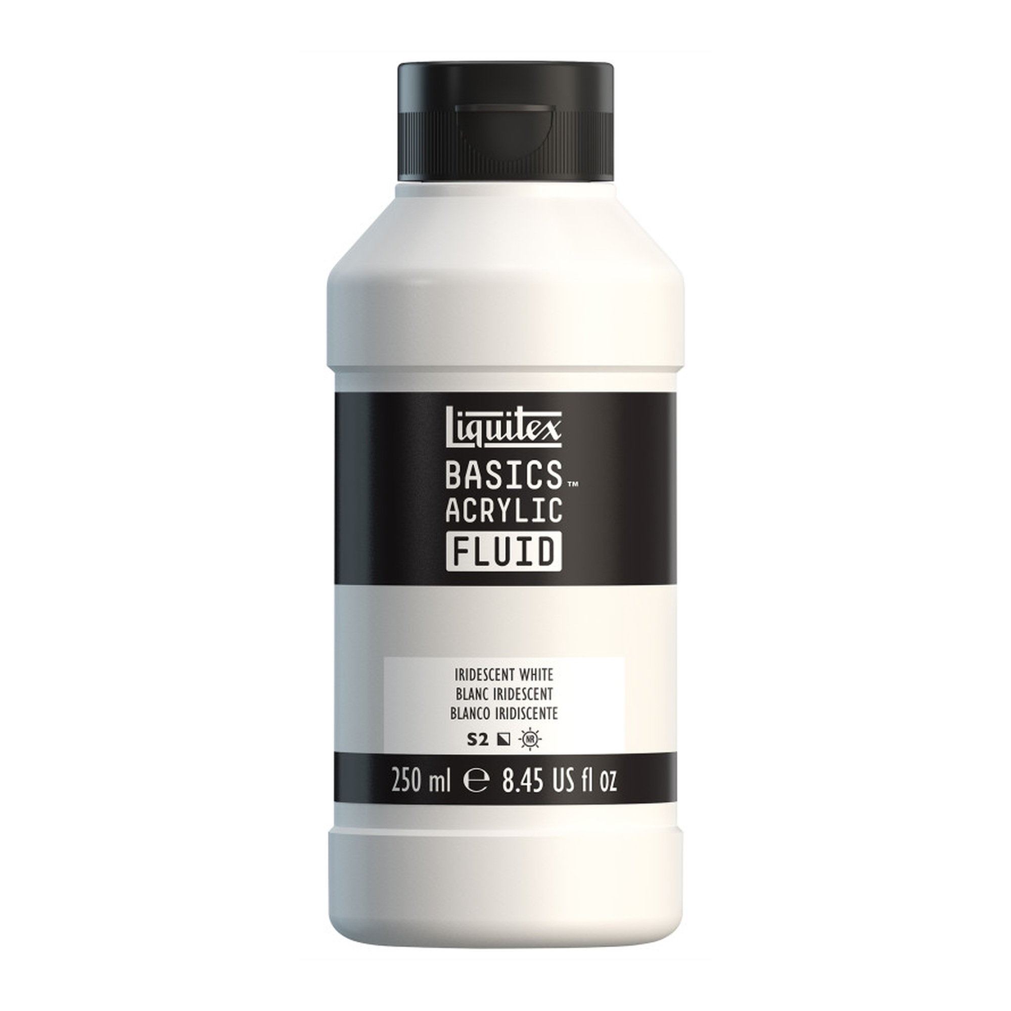 Iridescent White Acrylic Fluid Paint, 250 mL Bottle