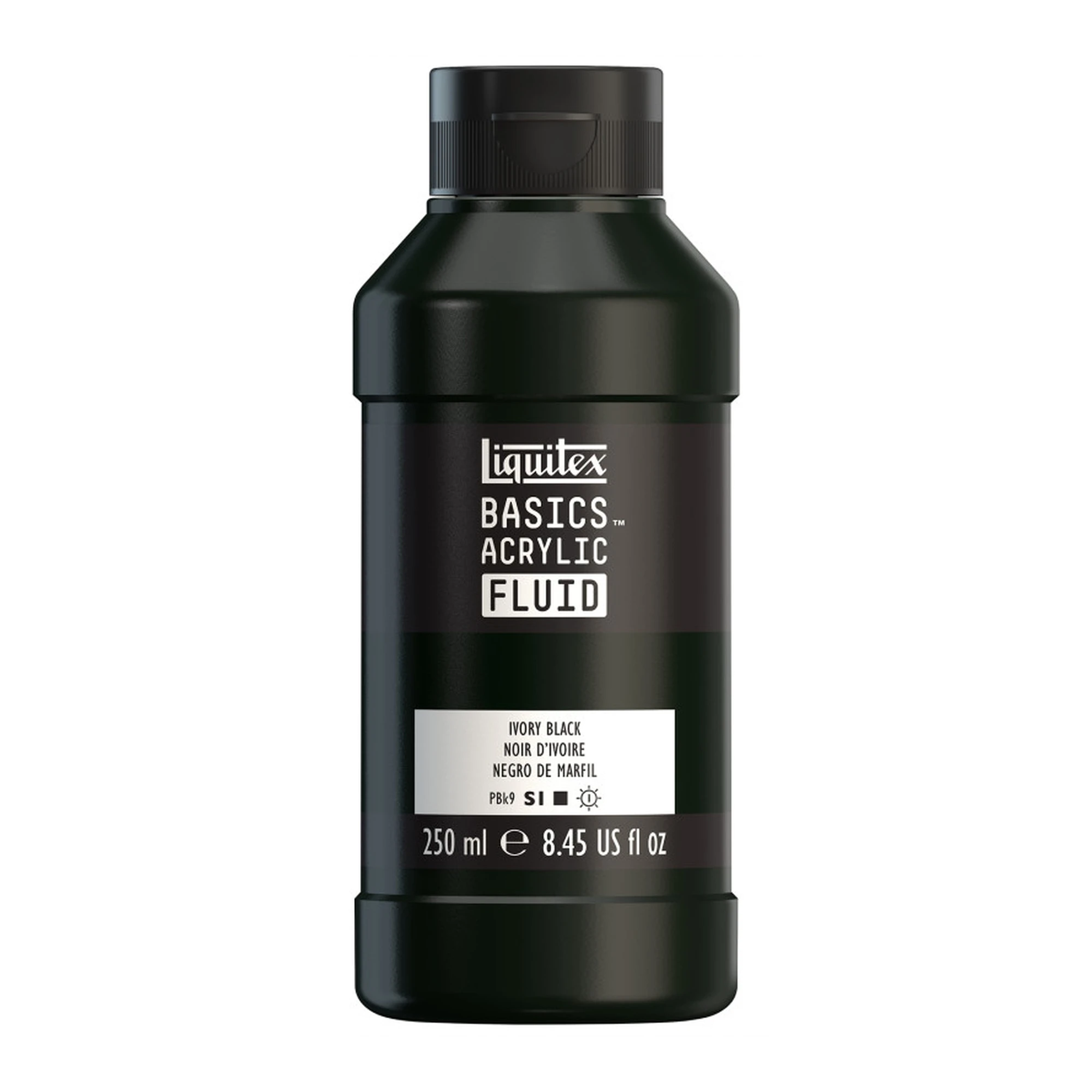 Acrylic Fluid Paint, 250 mL, Ivory Black