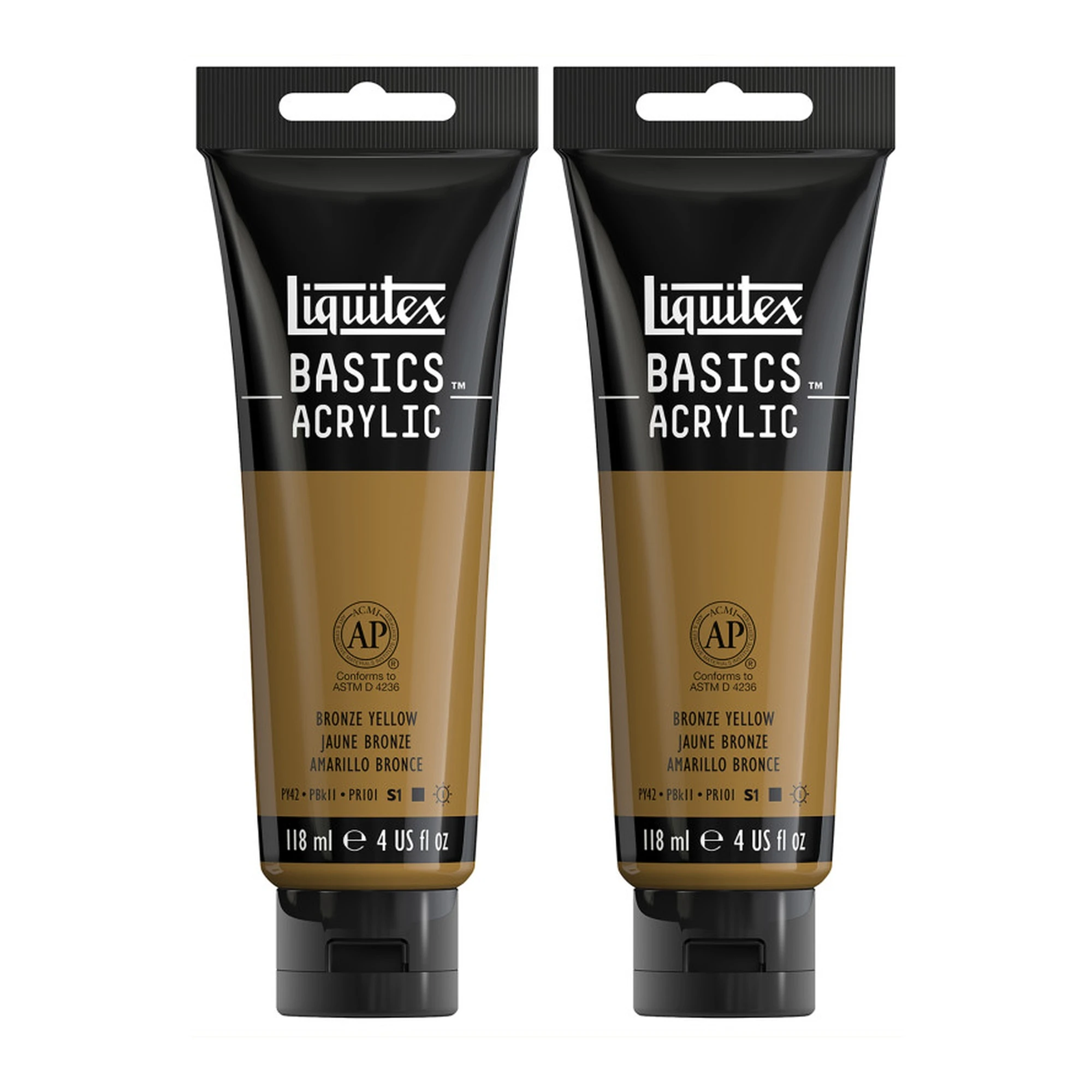 Bronze Yellow Acrylic Paint Tubes, 118 mL, Pack of 2