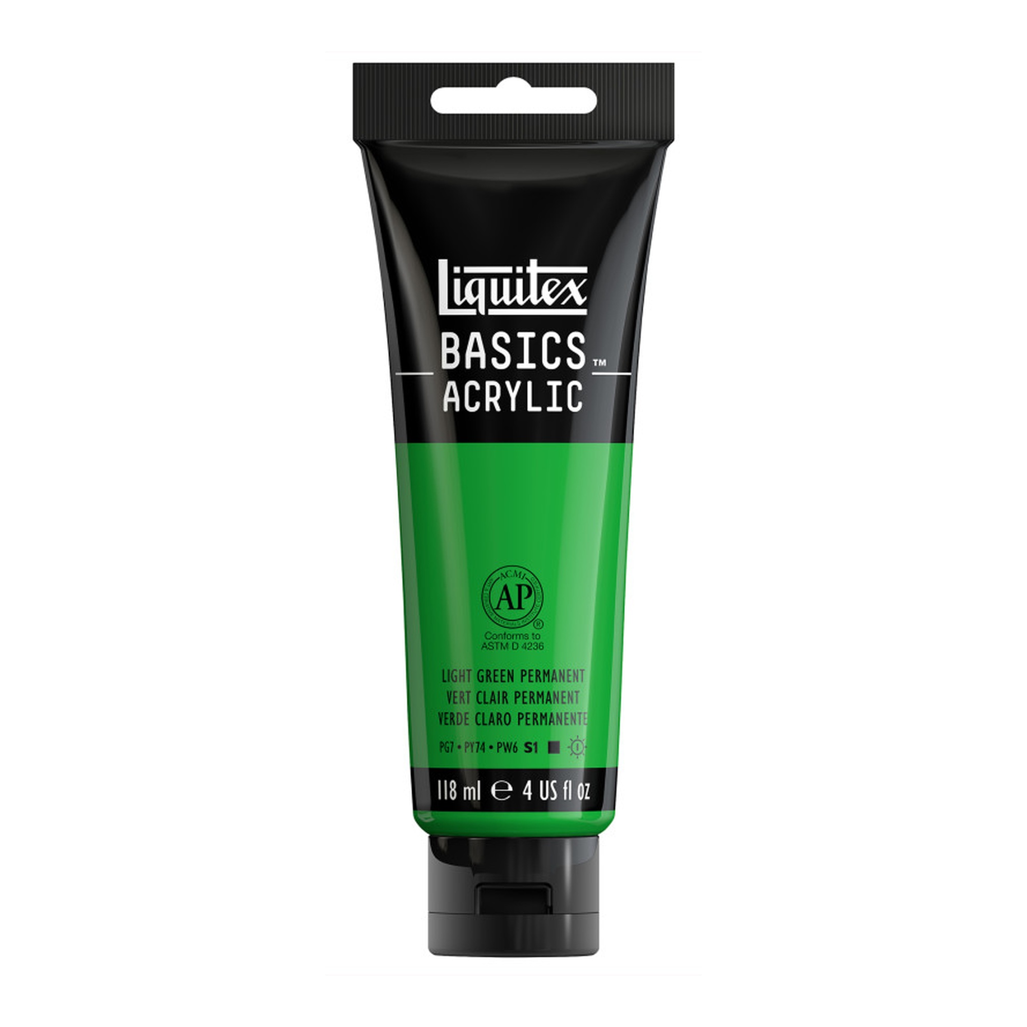 Light Green Permanent Acrylic Paint, 118 mL Tube