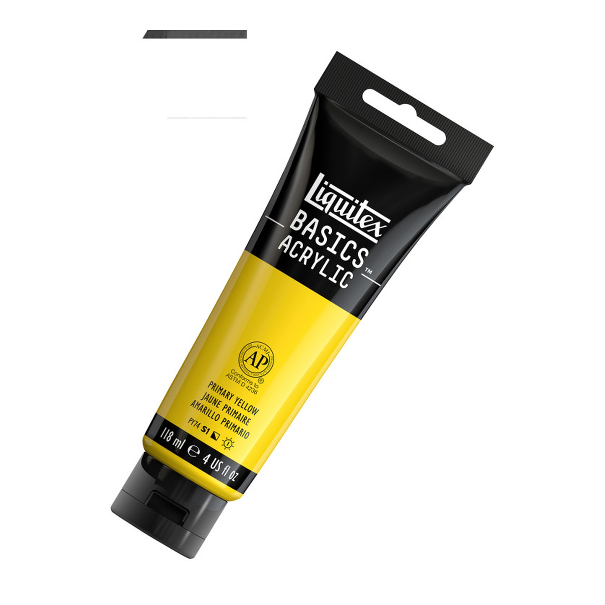 Basics Primary Yellow Acrylic Paint, 118 mL Tube