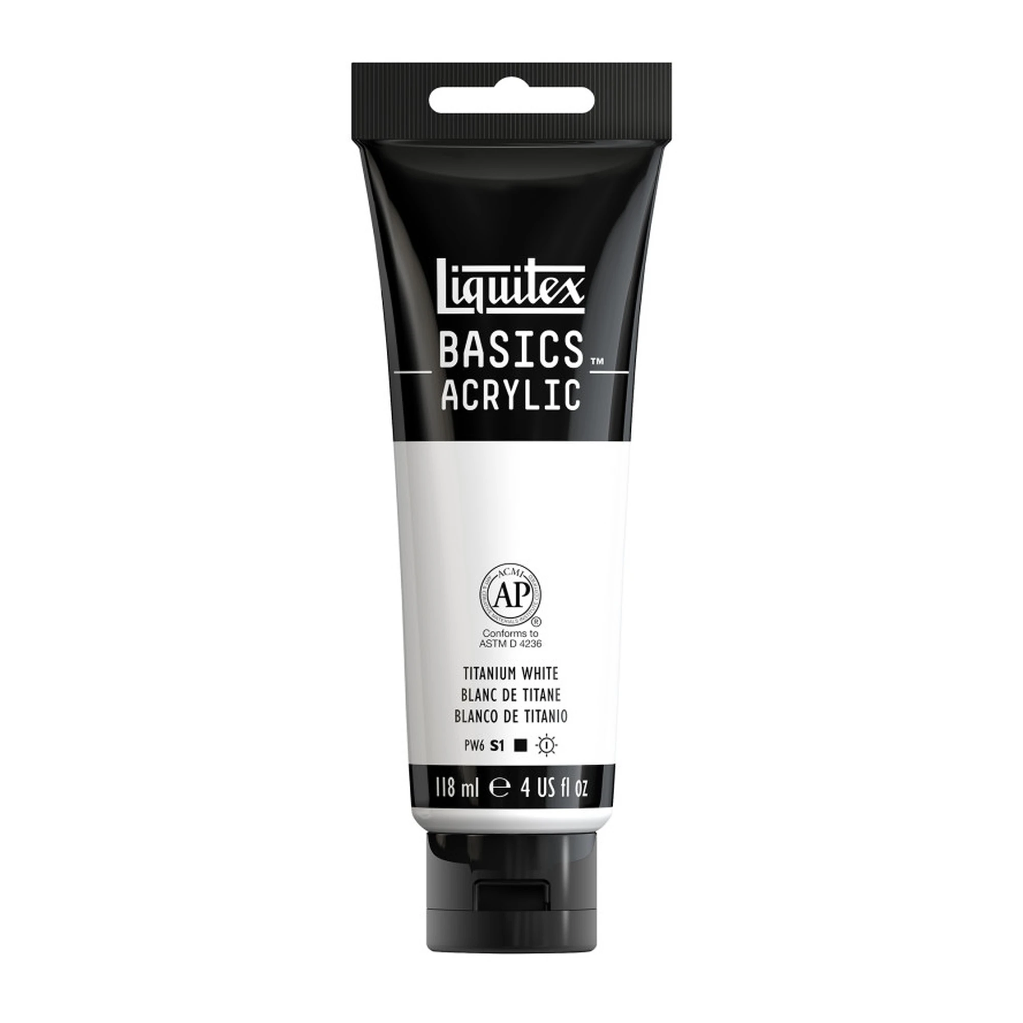 Basics Titanium White Acrylic Paint, 118 mL Tube
