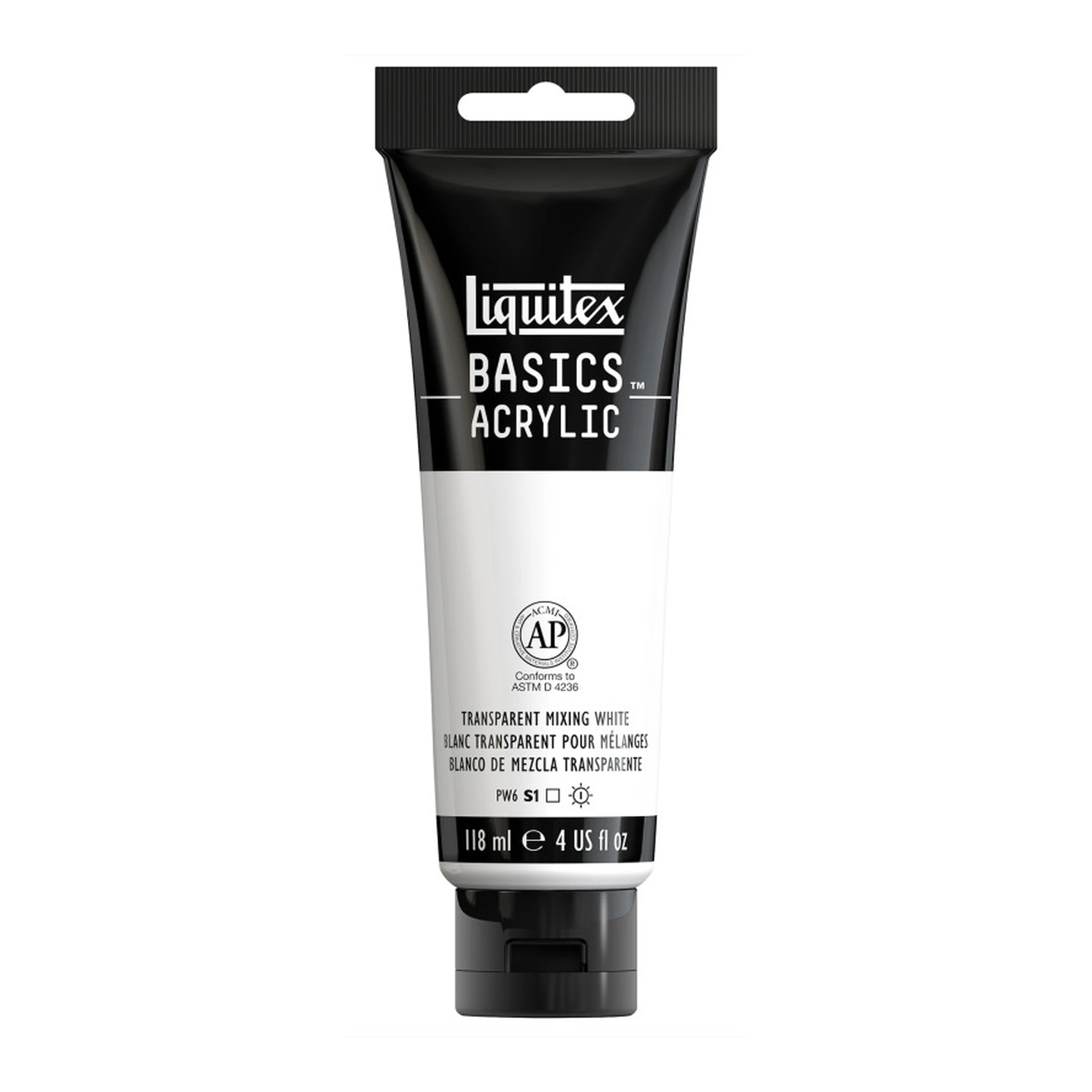 Basics Acrylic Paint, Transparent Mixing White, 118 mL Tube