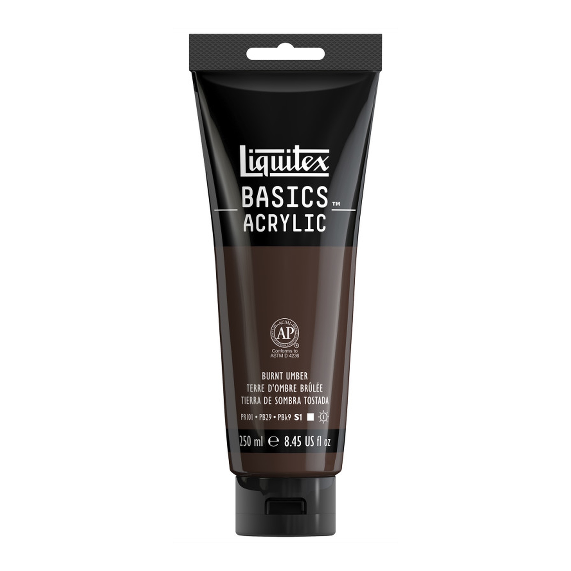 Basics Acrylic Paint, Burnt Umber, 250 mL Tube