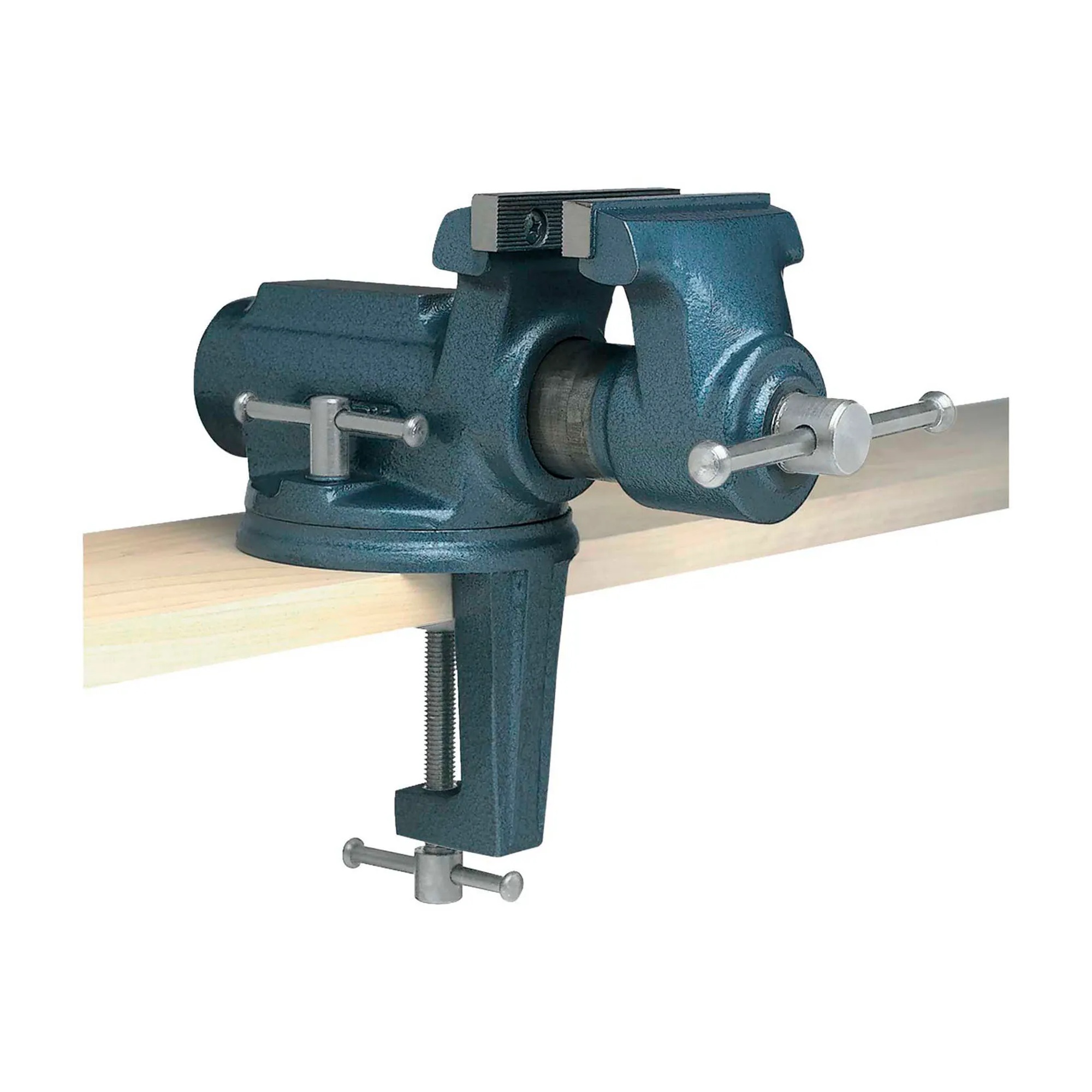 Clamp-On Swivel Bench Vise, 4 in. Jaw Width