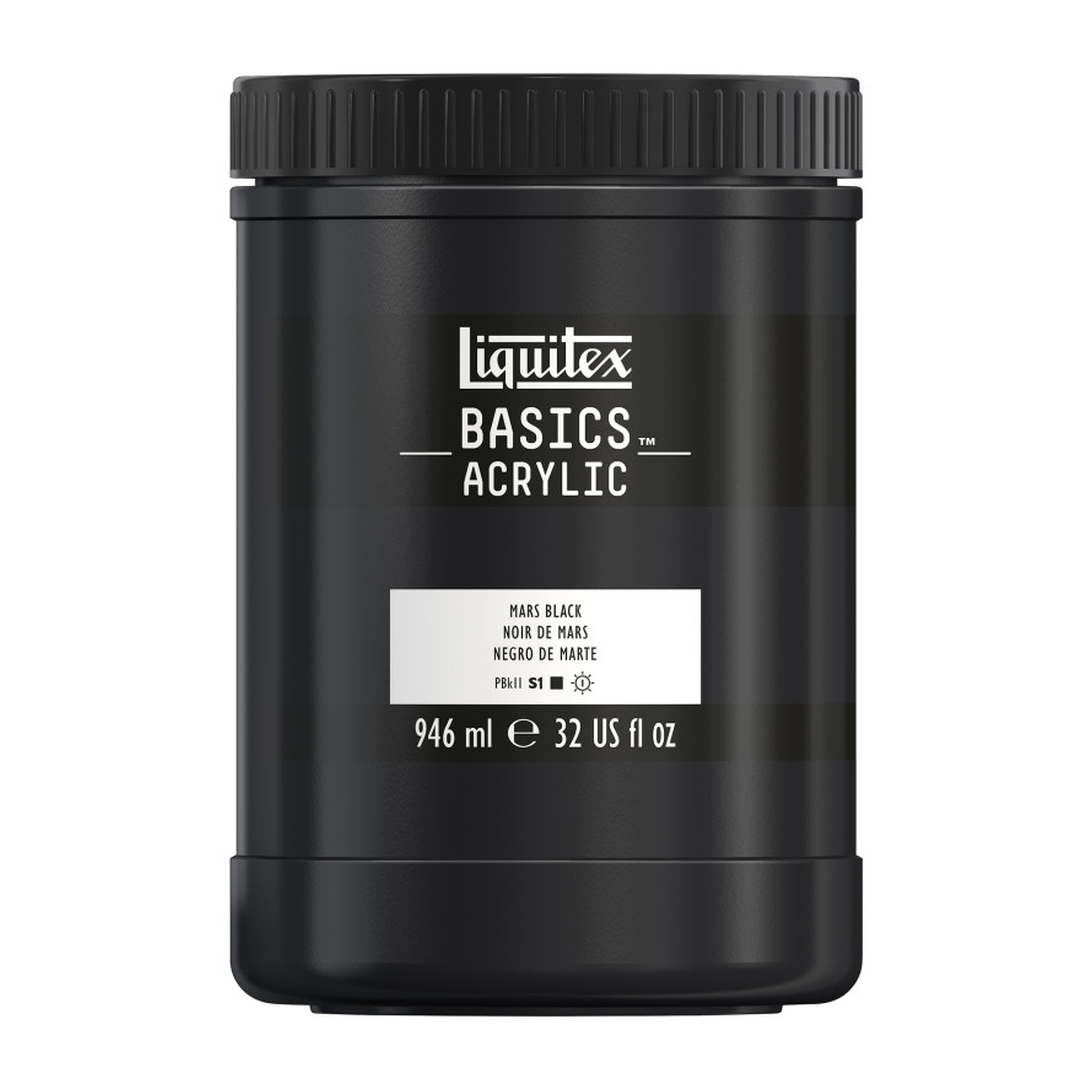 Mars Black Acrylic Paint, 32 oz Jar