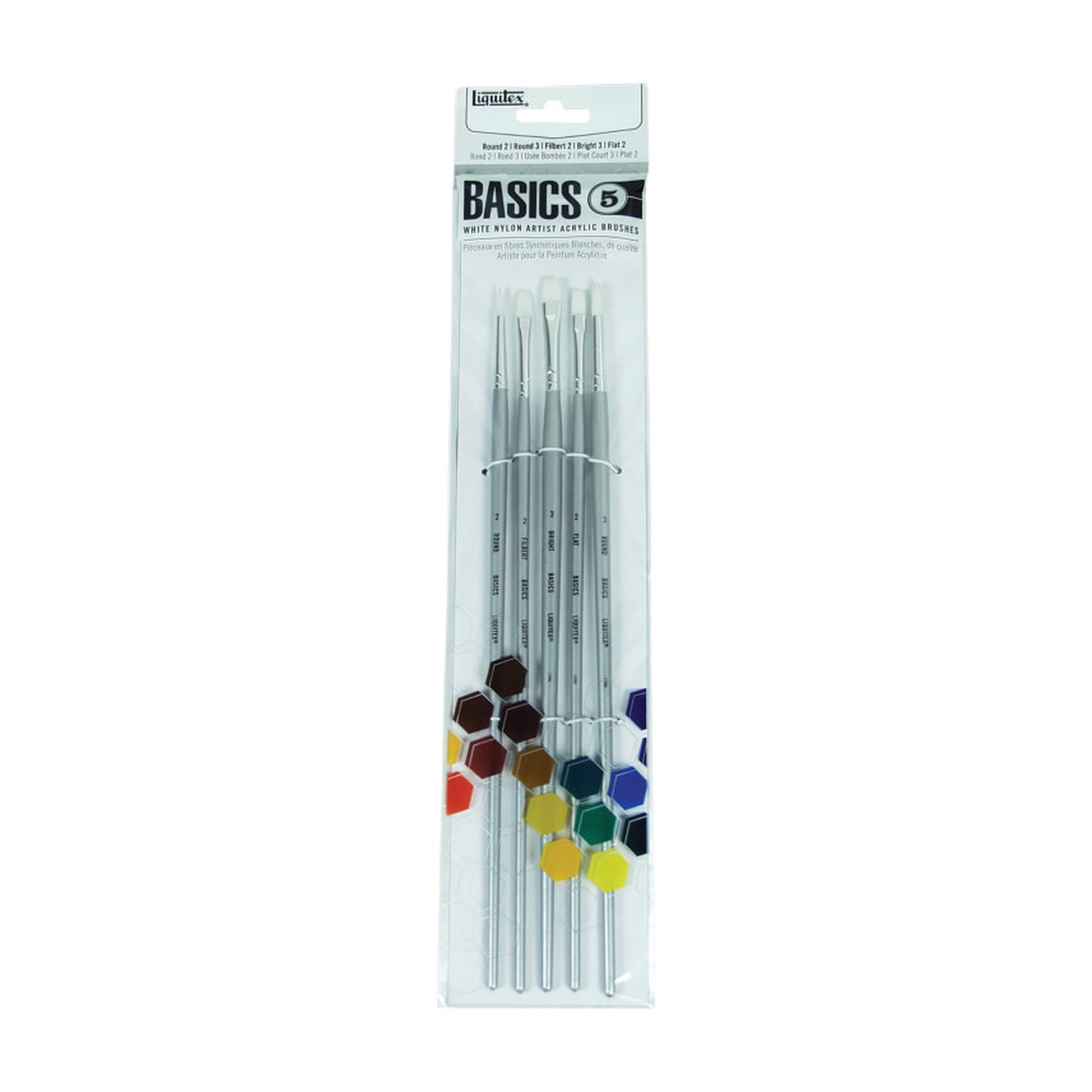 Synthetic Nylon Paint Brush Set, 5 Pieces