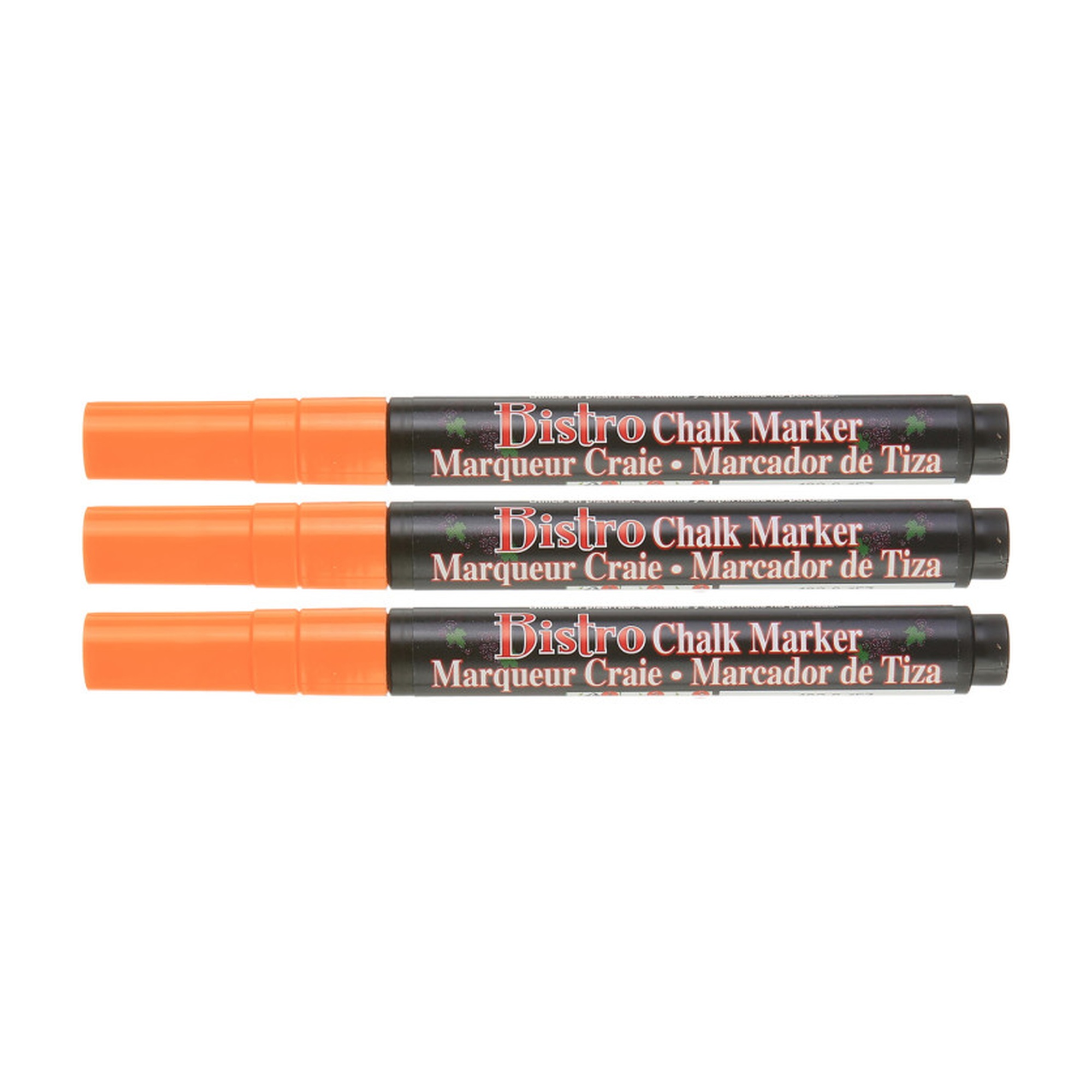 Fine Tip Fluorescent Orange Chalk Markers, Set of 3
