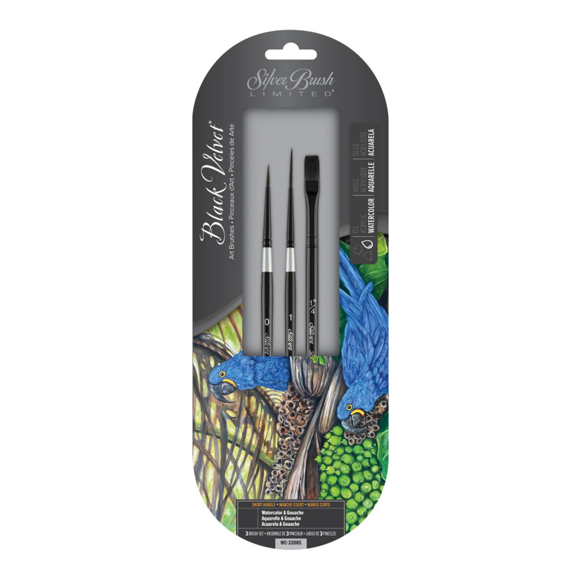 3-Piece Watercolor and Gouache Brush Set