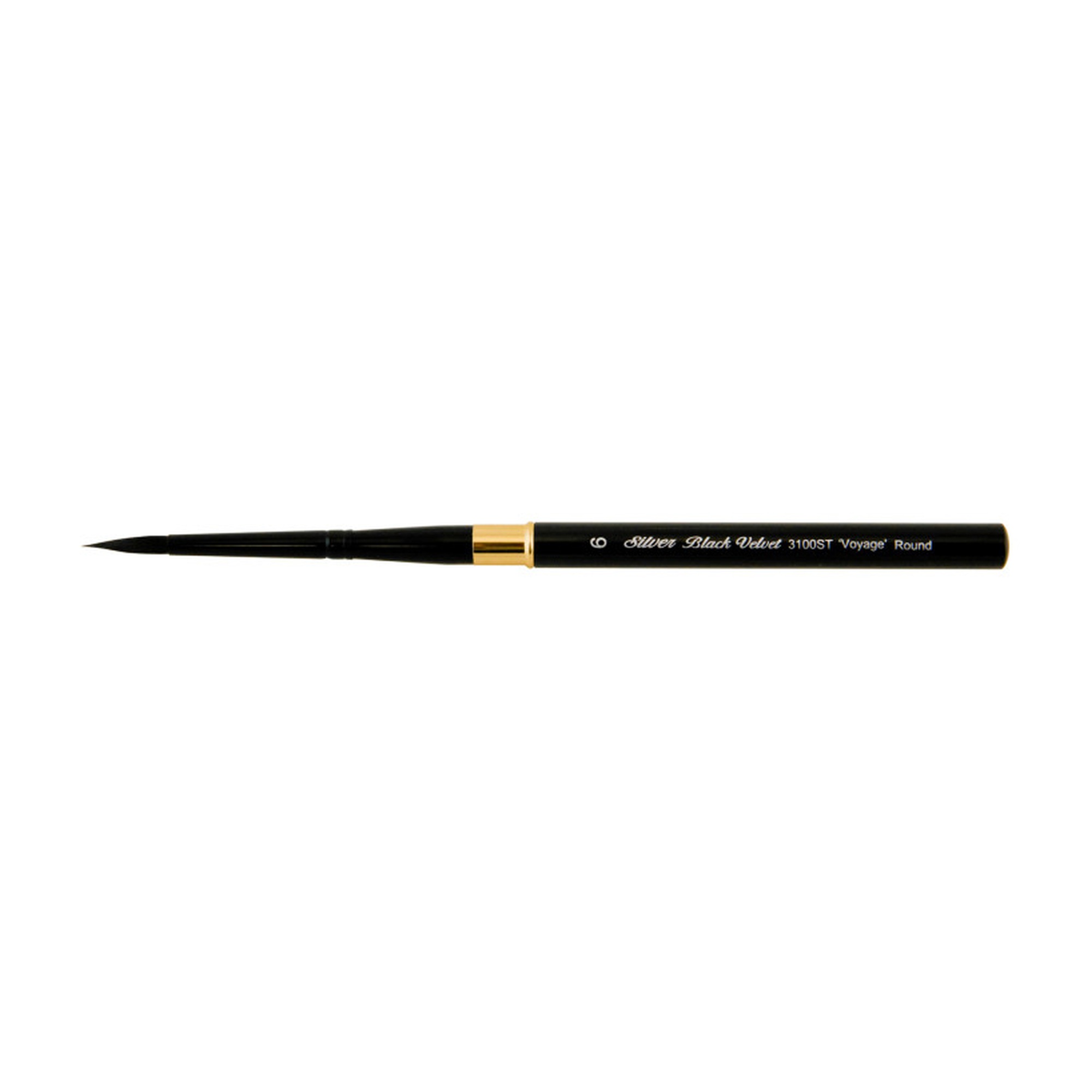 Black Velvet Voyage Travel Round Watercolor Brush, Size 6