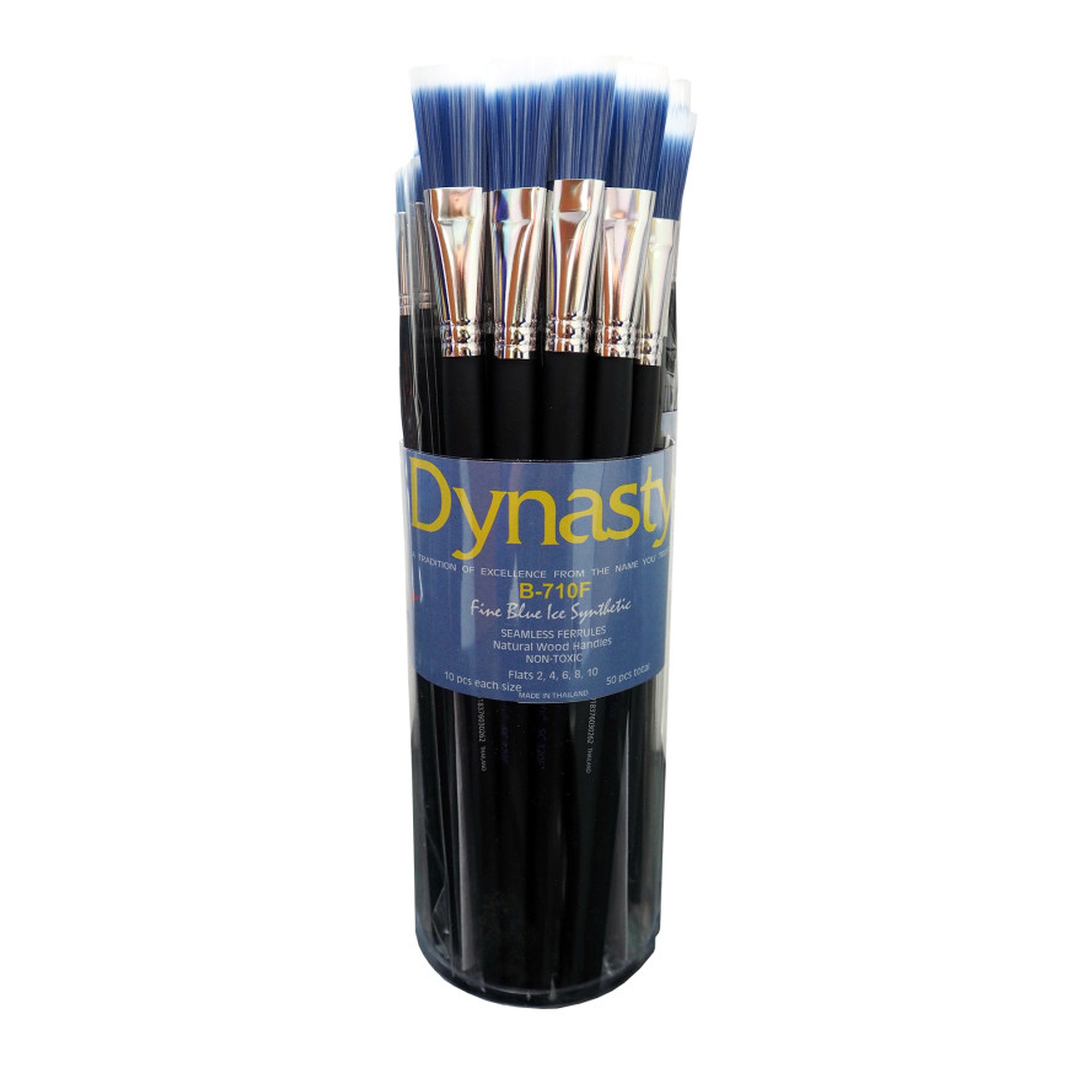 Flat Synthetic Brush Canister Assortment, 50-Pack