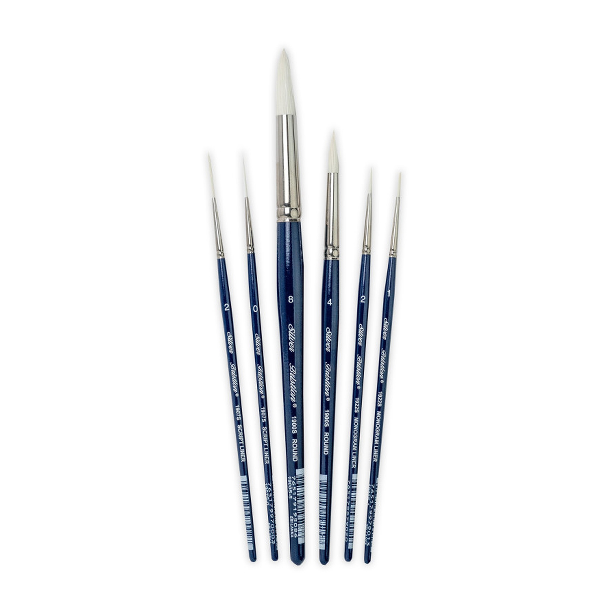 Short Handle Liner Brushes, Set of 6