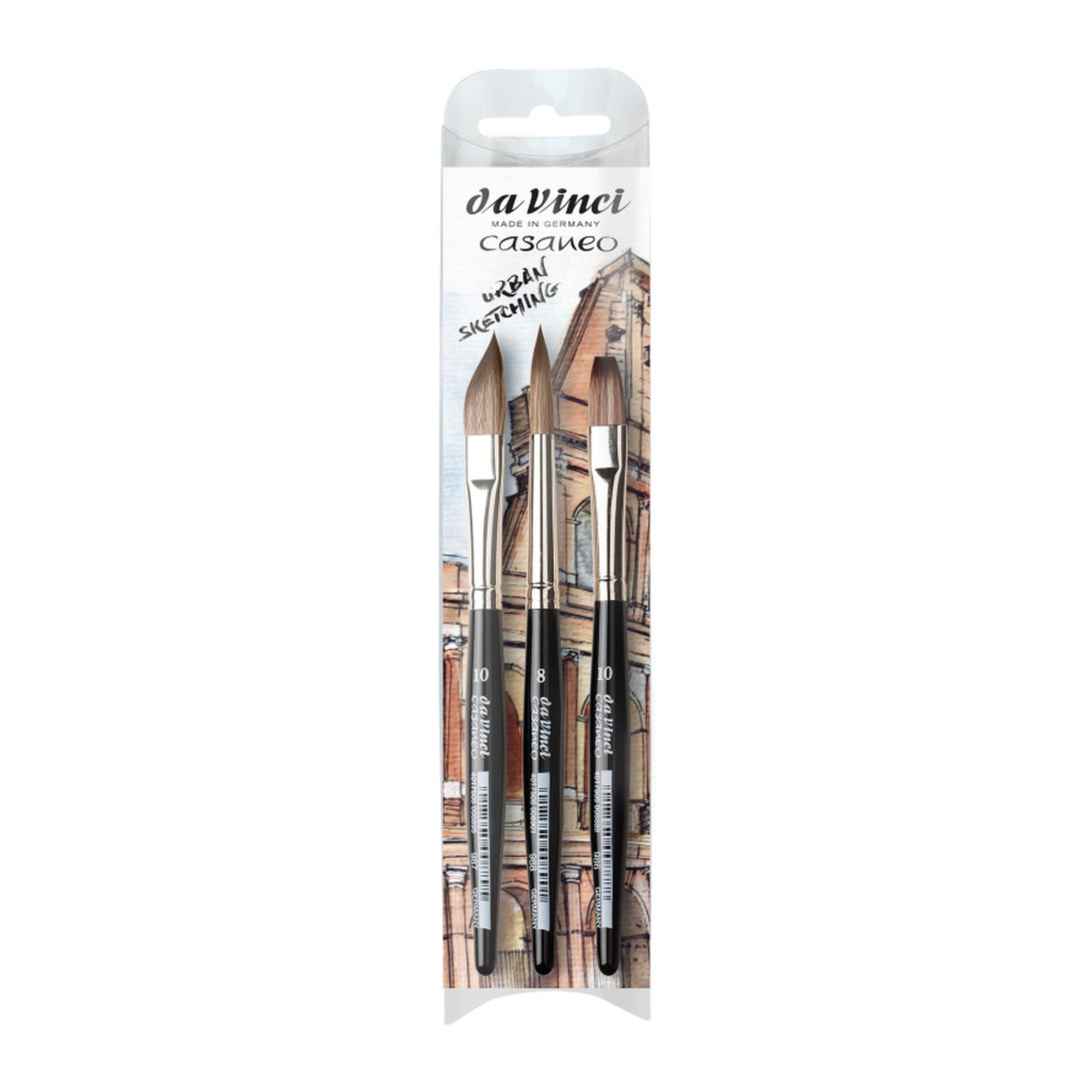 XS Travel Synthetic Watercolor Brush Set, 3 Pieces