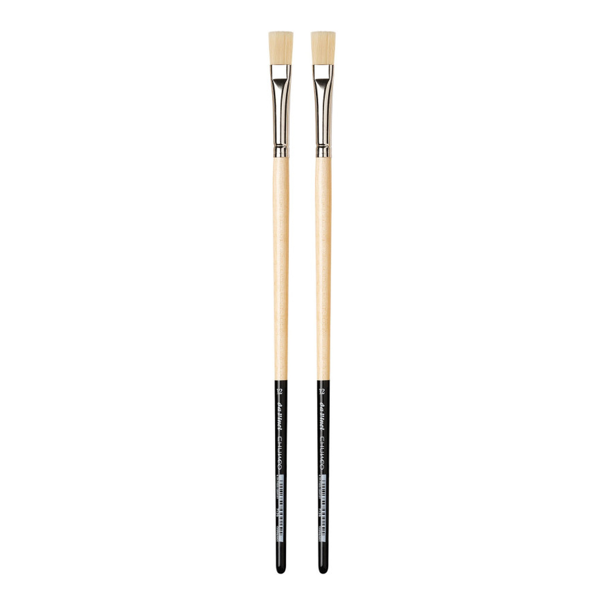 Synthetic Hog Bristle Flat Paint Brushes, Size 12, 2-Pack