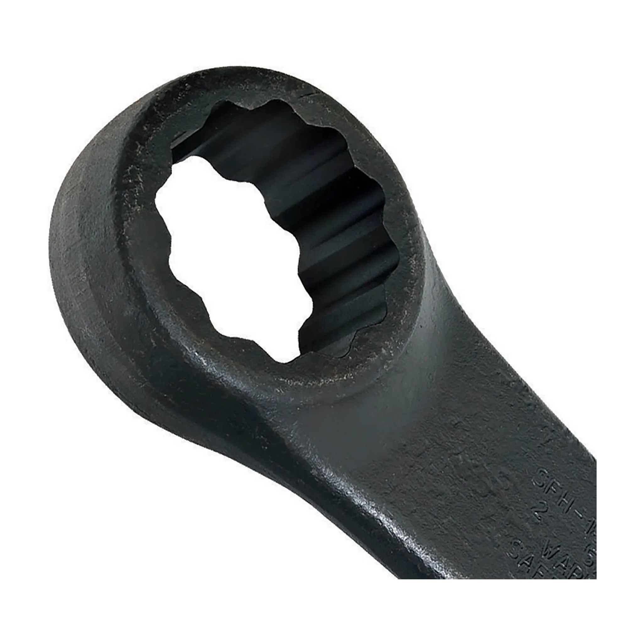 Black 50 mm straight-pattern 12-point box end striking wrench