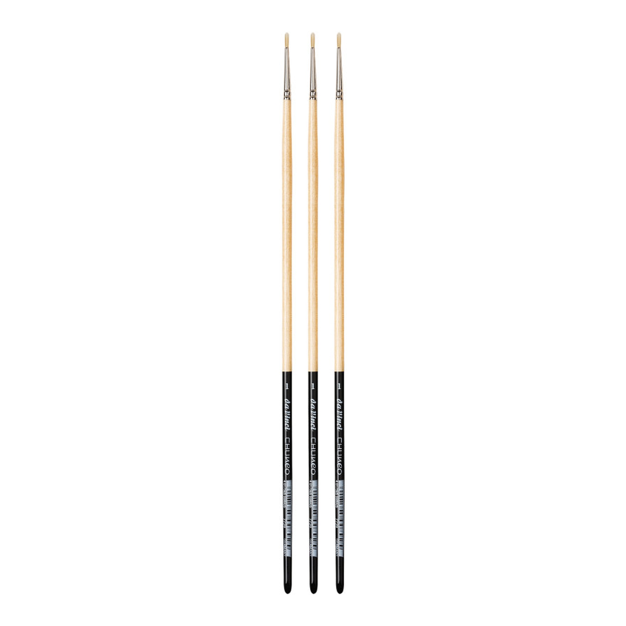 Synthetic Hog Bristle Round Oil Brushes, Size 1, Pack of 3