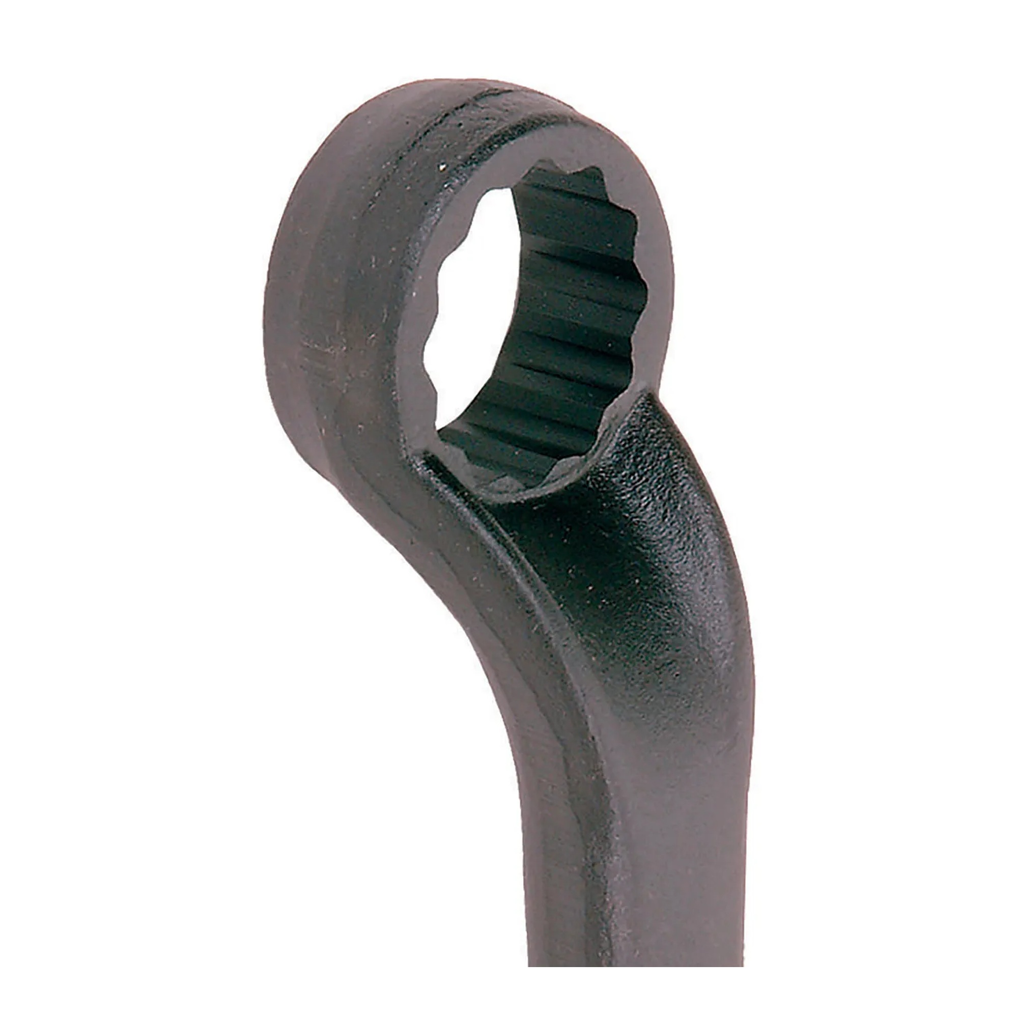 Black offset 12-point box end striking wrench with 1-3/16 inch opening