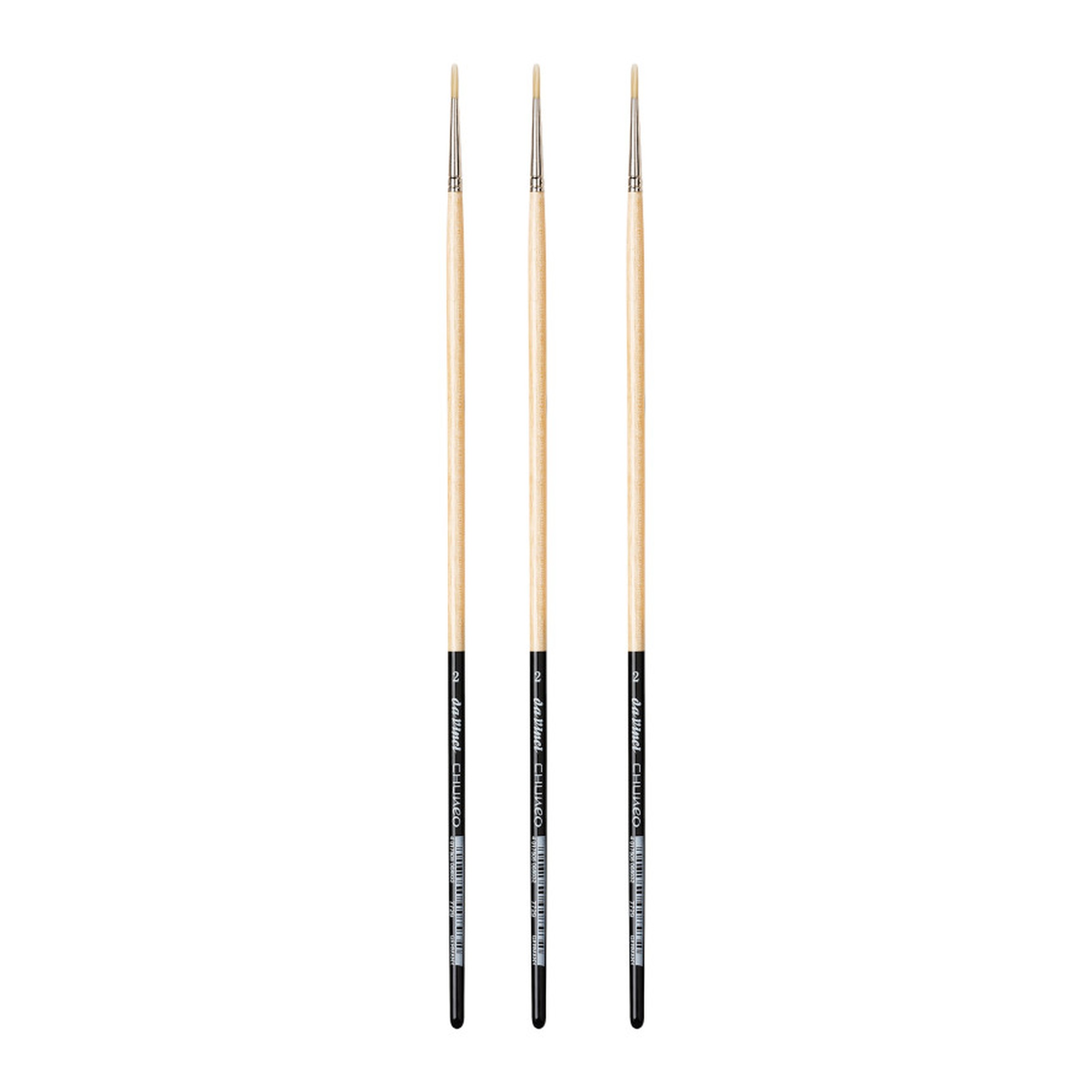 Synthetic Hog Bristle Round Oil Brushes, Size 2, 3-Pack